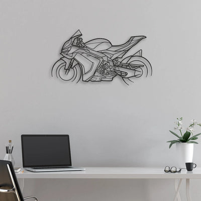 2025 Aprilia RSV4 Classic Motorcycle Silhouette Metal Wall Art - Moto Garage Decor