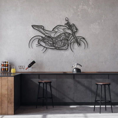 2025 Yamaha MT Classic Motorcycle Silhouette Metal Wall Art - Moto Garage Decor