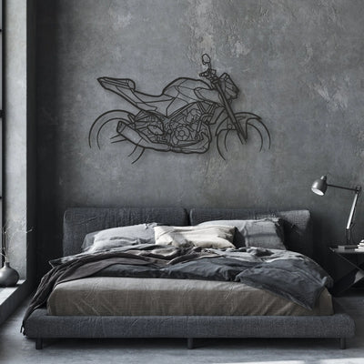 2025 Yamaha MT Classic Motorcycle Silhouette Metal Wall Art - Moto Garage Decor