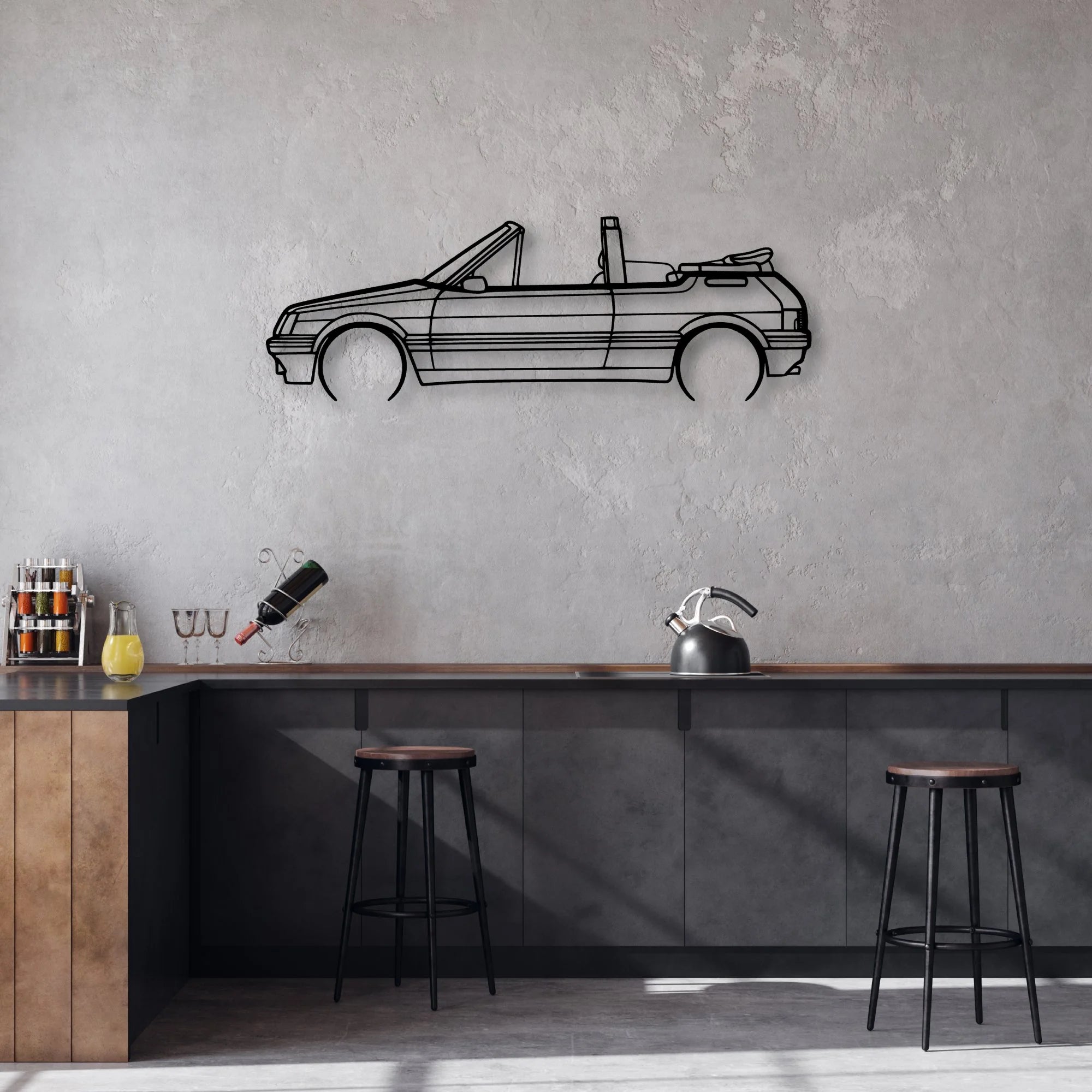 205 CTI 1988 Classic Silhouette Metal Wall Art - Automotive Garage Decor