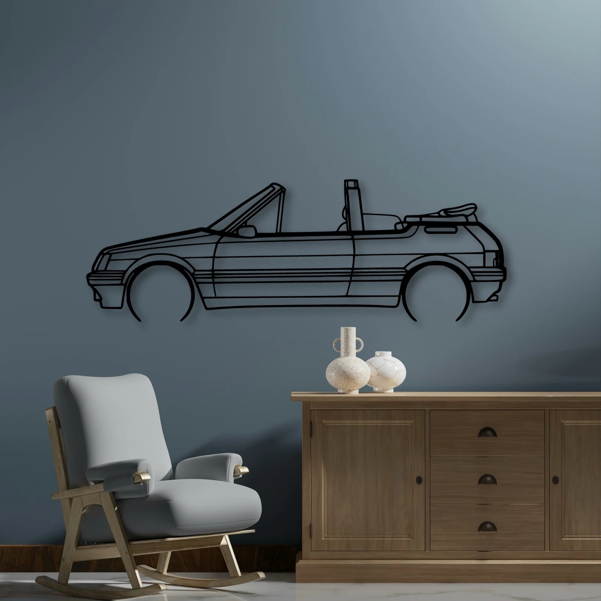 205 CTI 1988 Classic Silhouette Metal Wall Art - Automotive Garage Decor