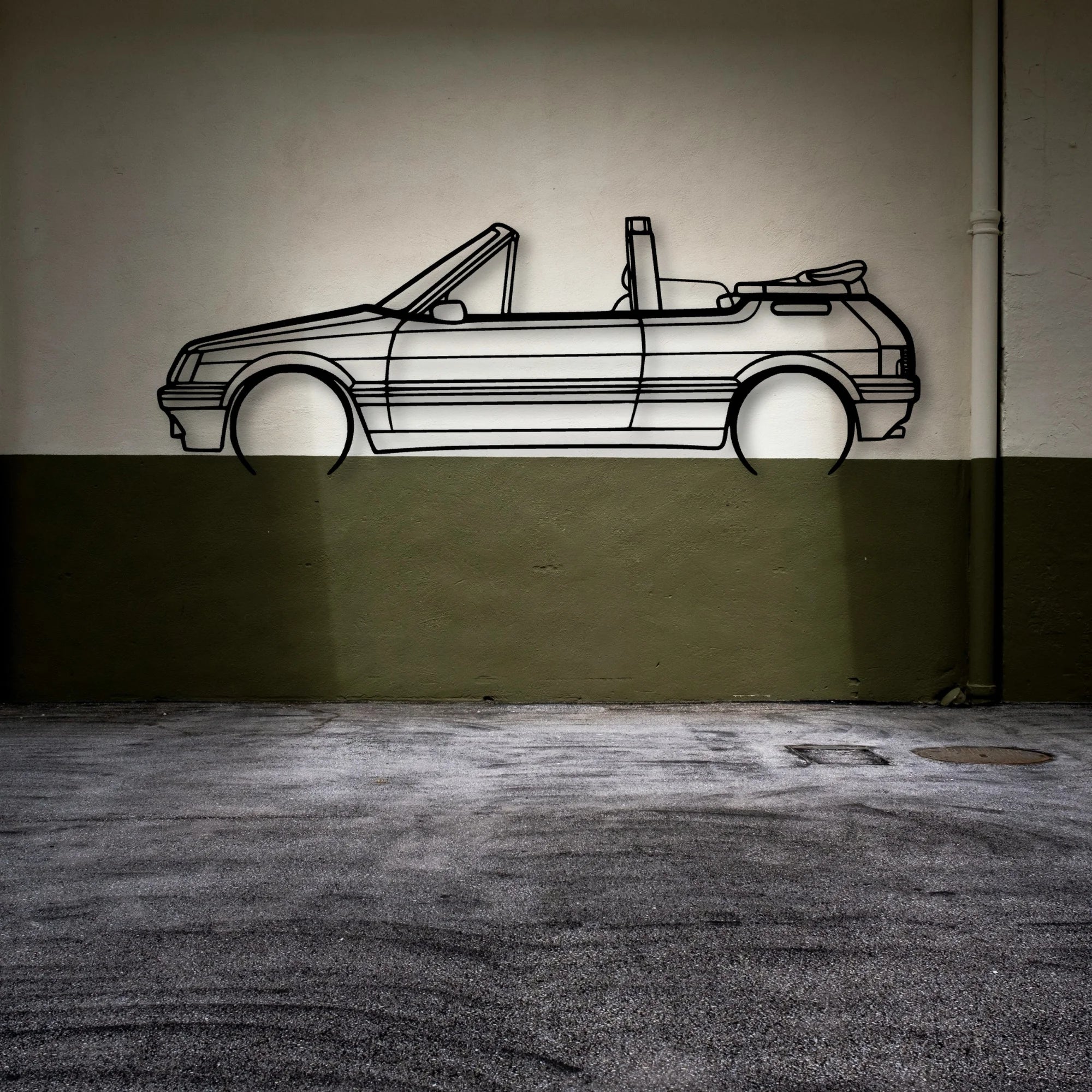 205 CTI 1988 Classic Silhouette Metal Wall Art - Automotive Garage Decor