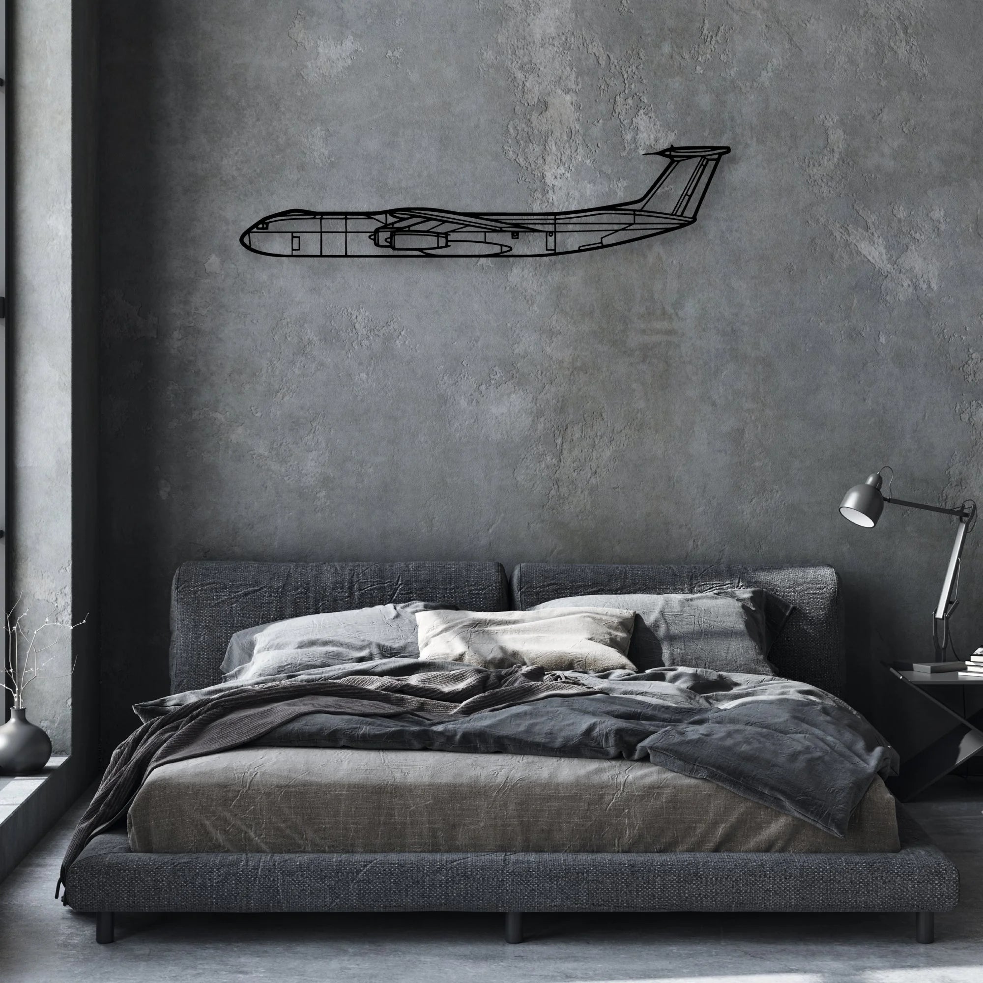 206 2 Classic Aircraft Silhouette Metal Wall Art - Aviation Hangar Decor