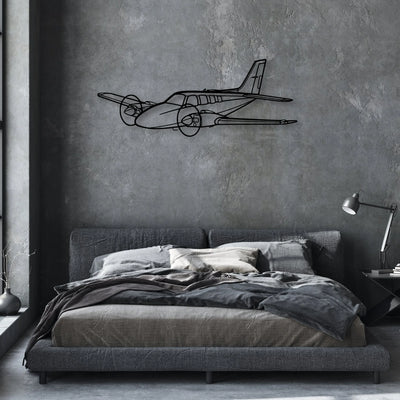 206 3 Classic Aircraft Silhouette Metal Wall Art - Aviation Hangar Decor