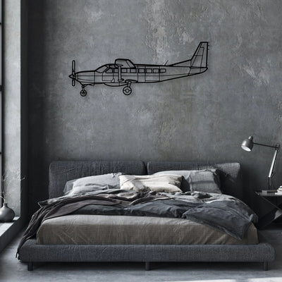 206 Turbo Stationair Classic Aircraft Silhouette Metal Wall Art - Aviation Hangar Decor