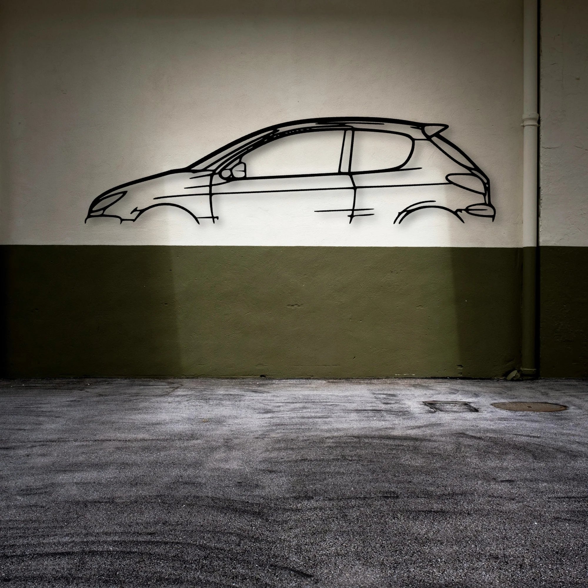 206 Classic Silhouette Metal Wall Art - Automotive Garage Decor