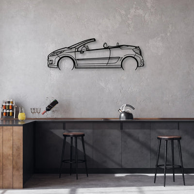 207 CC 2010 Classic Silhouette Metal Wall Art - Automotive Garage Decor