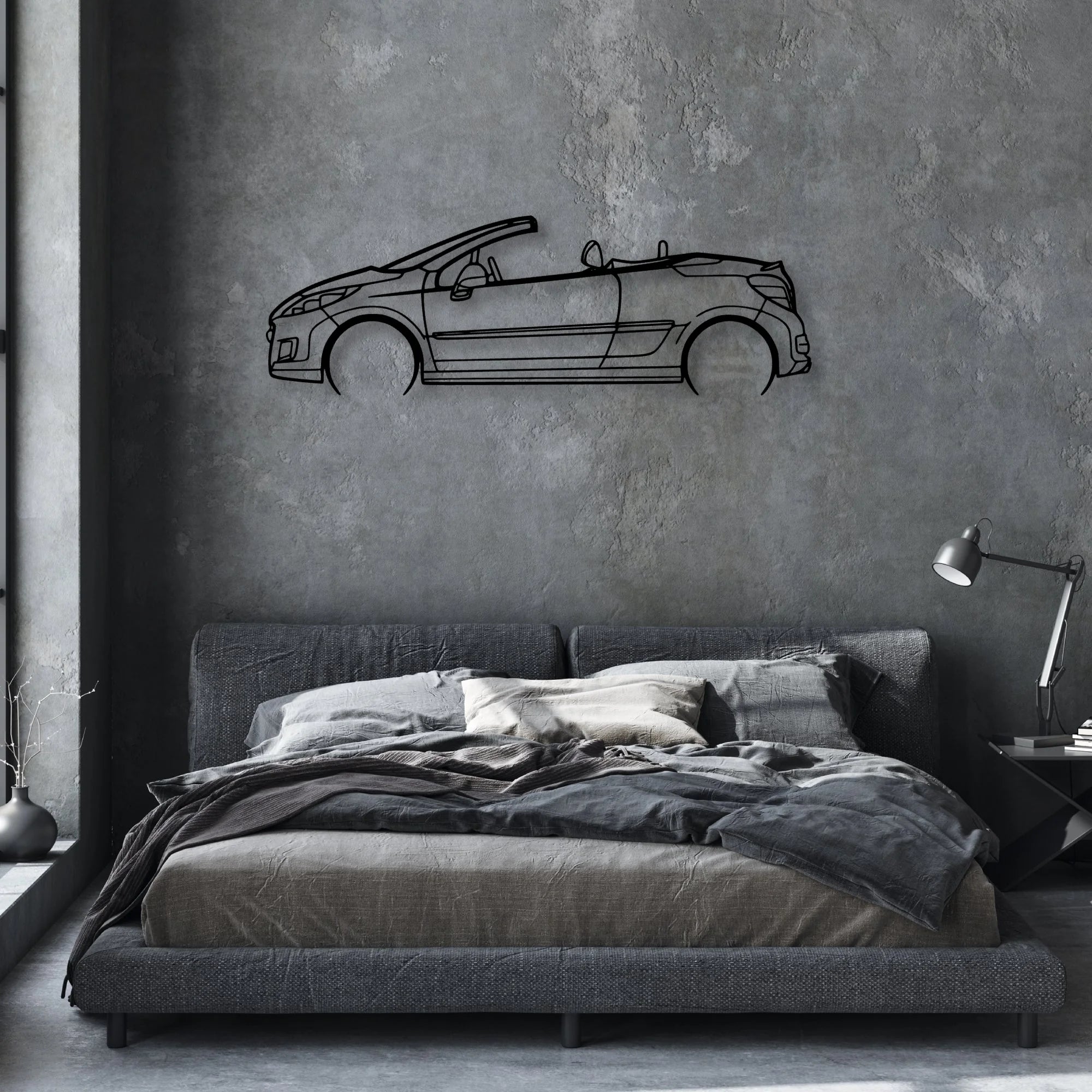 207 CC 2010 Classic Silhouette Metal Wall Art - Automotive Garage Decor
