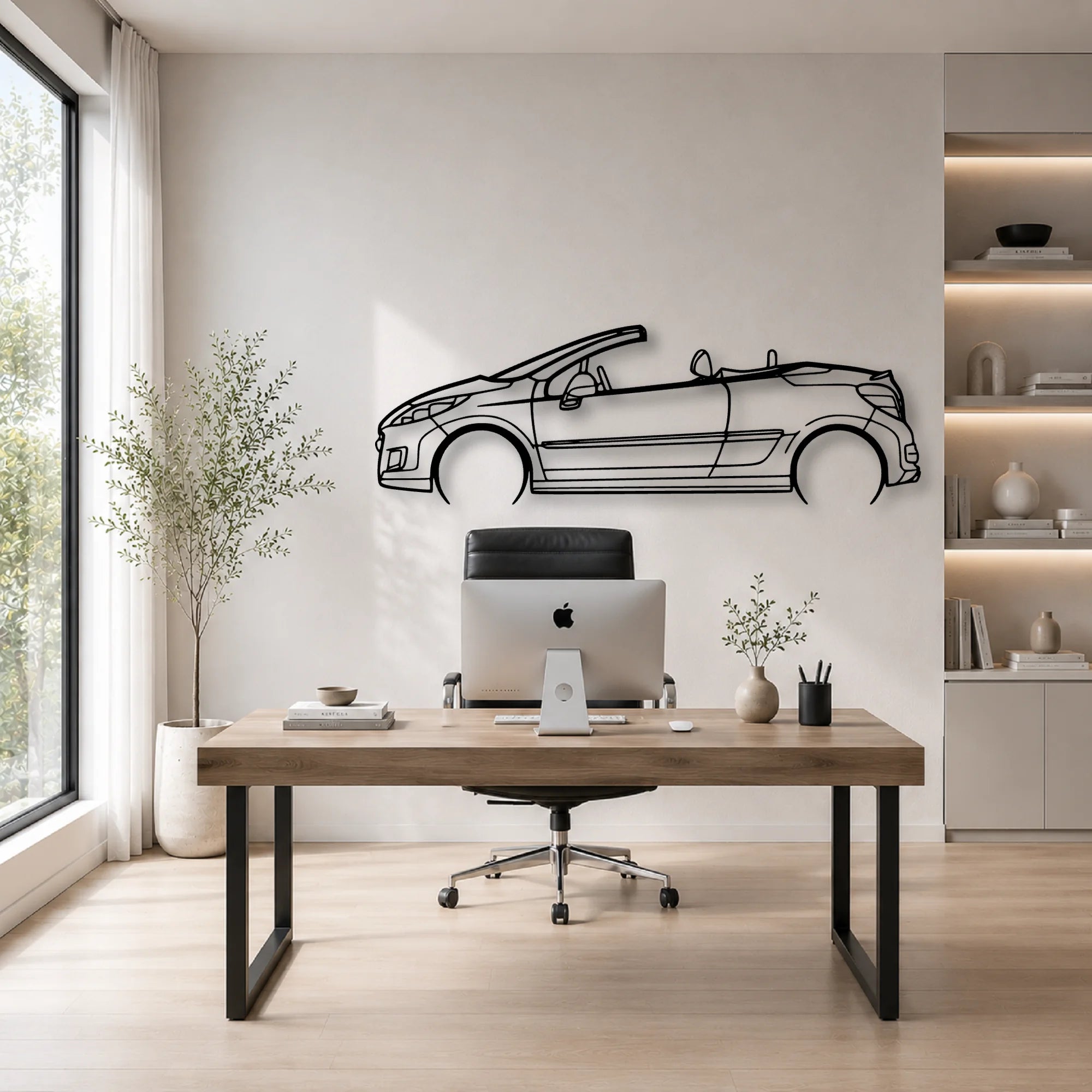 207 CC 2010 Classic Silhouette Metal Wall Art - Automotive Garage Decor
