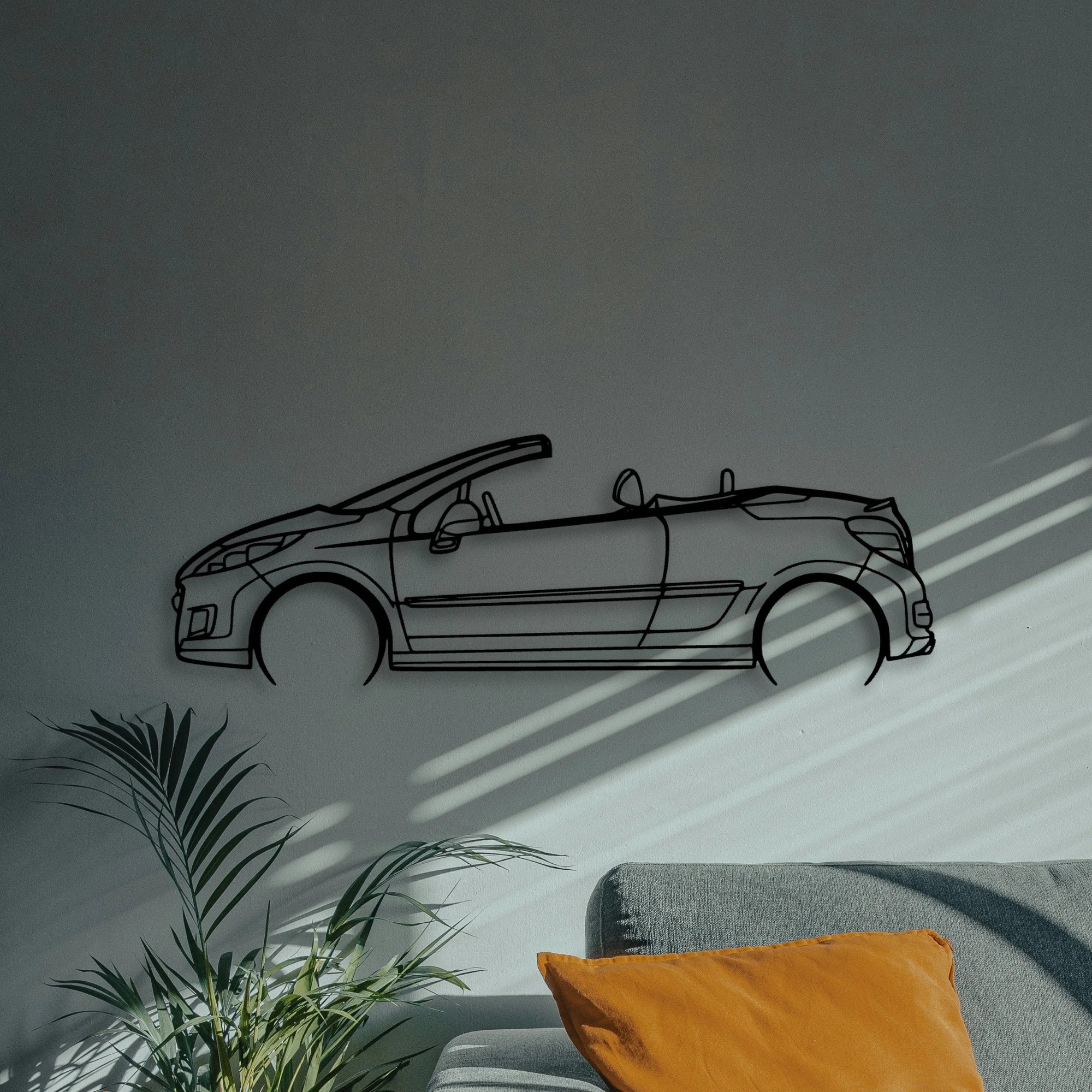 207 CC 2010 Classic Silhouette Metal Wall Art - Automotive Garage Decor