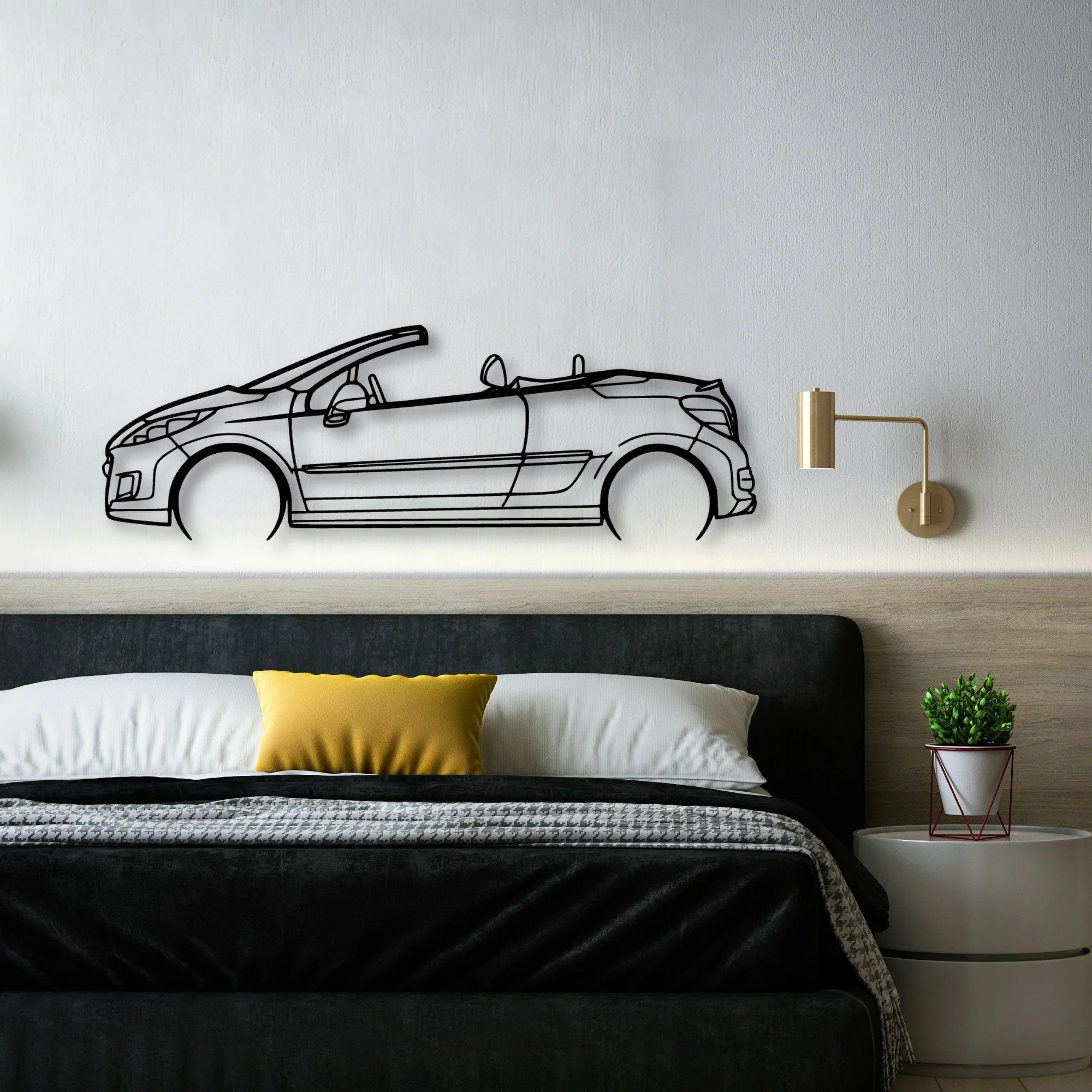 207 CC 2010 Classic Silhouette Metal Wall Art - Automotive Garage Decor
