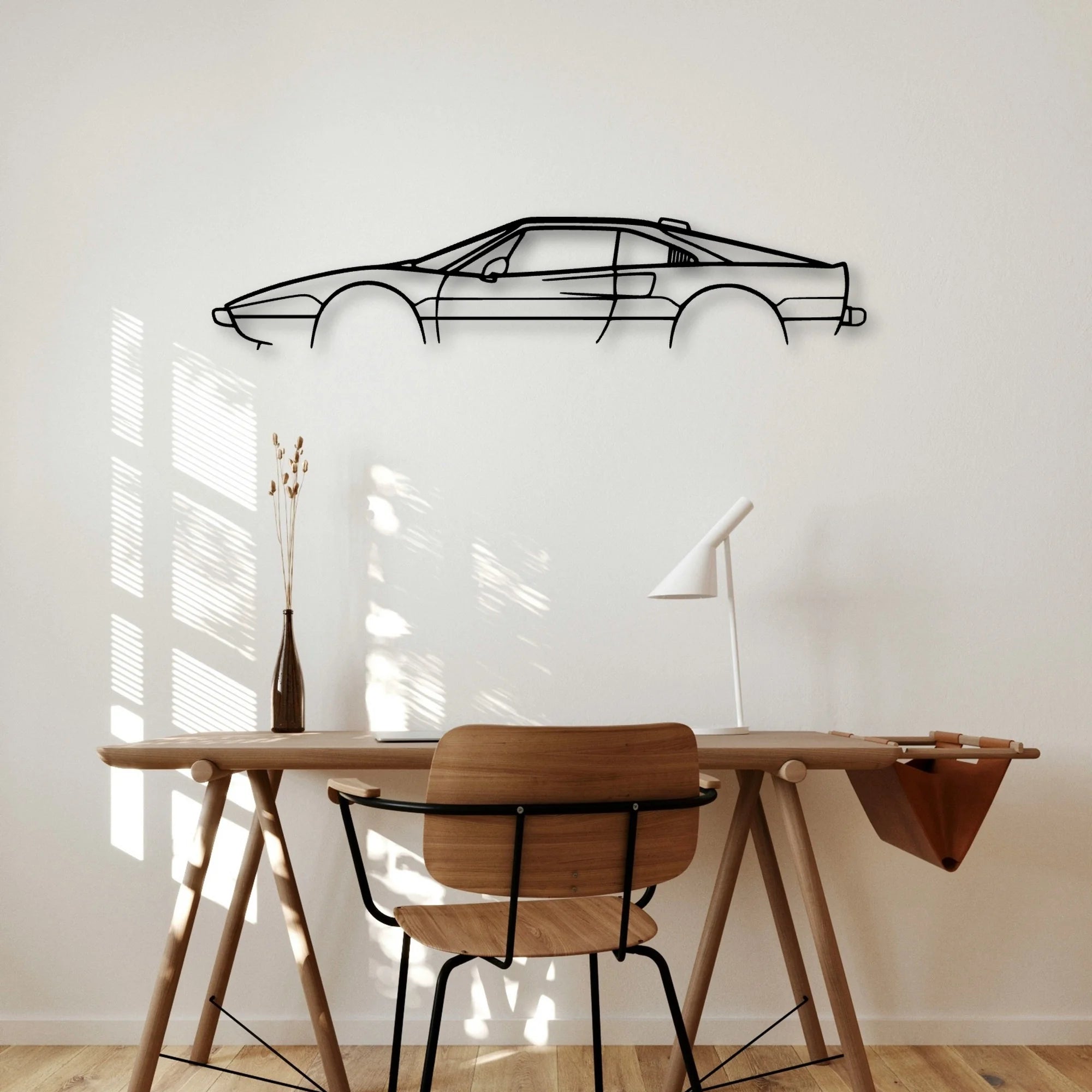 208 GTB Turbo Classic Silhouette Metal Wall Art - Automotive Garage Decor