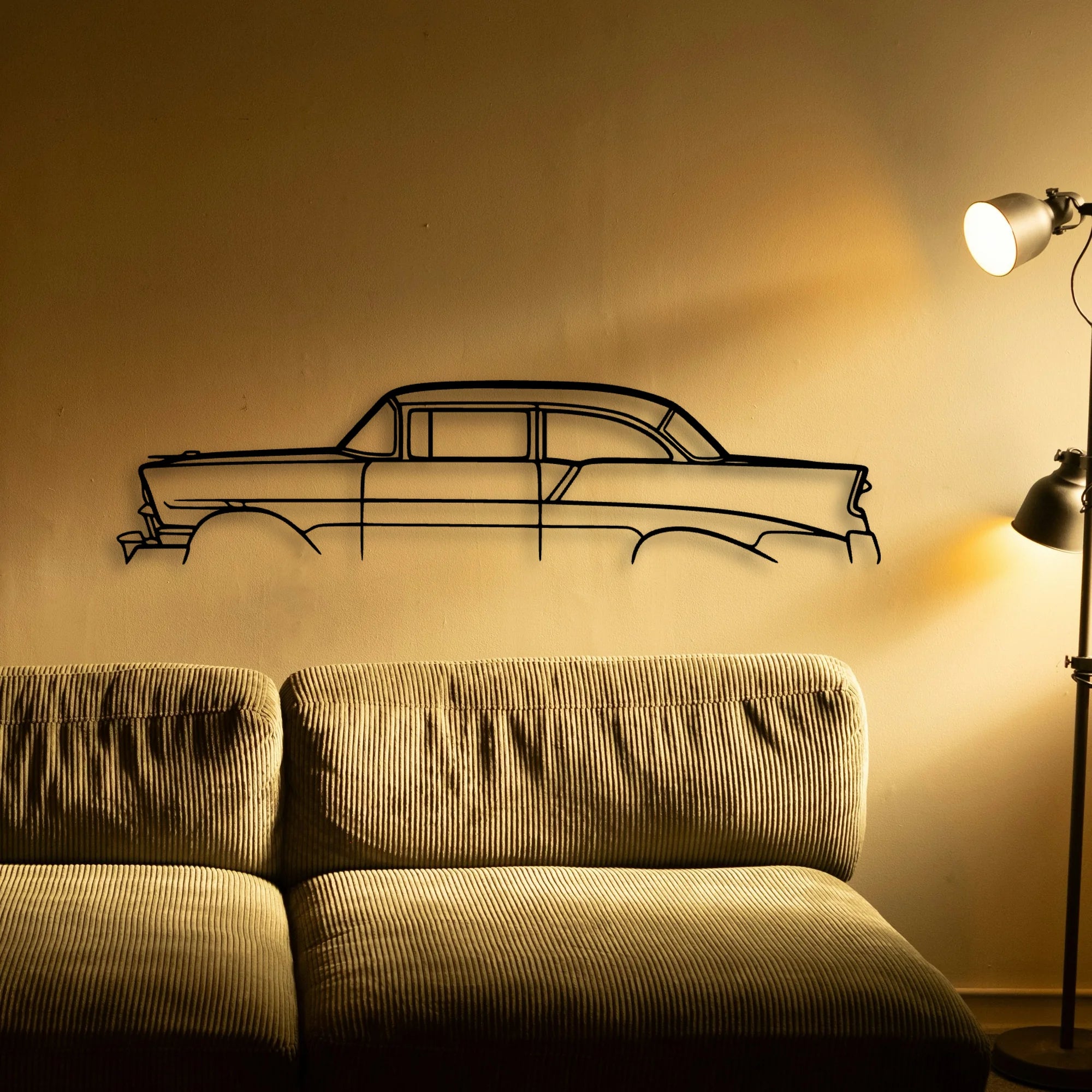 210 1956 Classic Silhouette Metal Wall Art - Automotive Garage Decor
