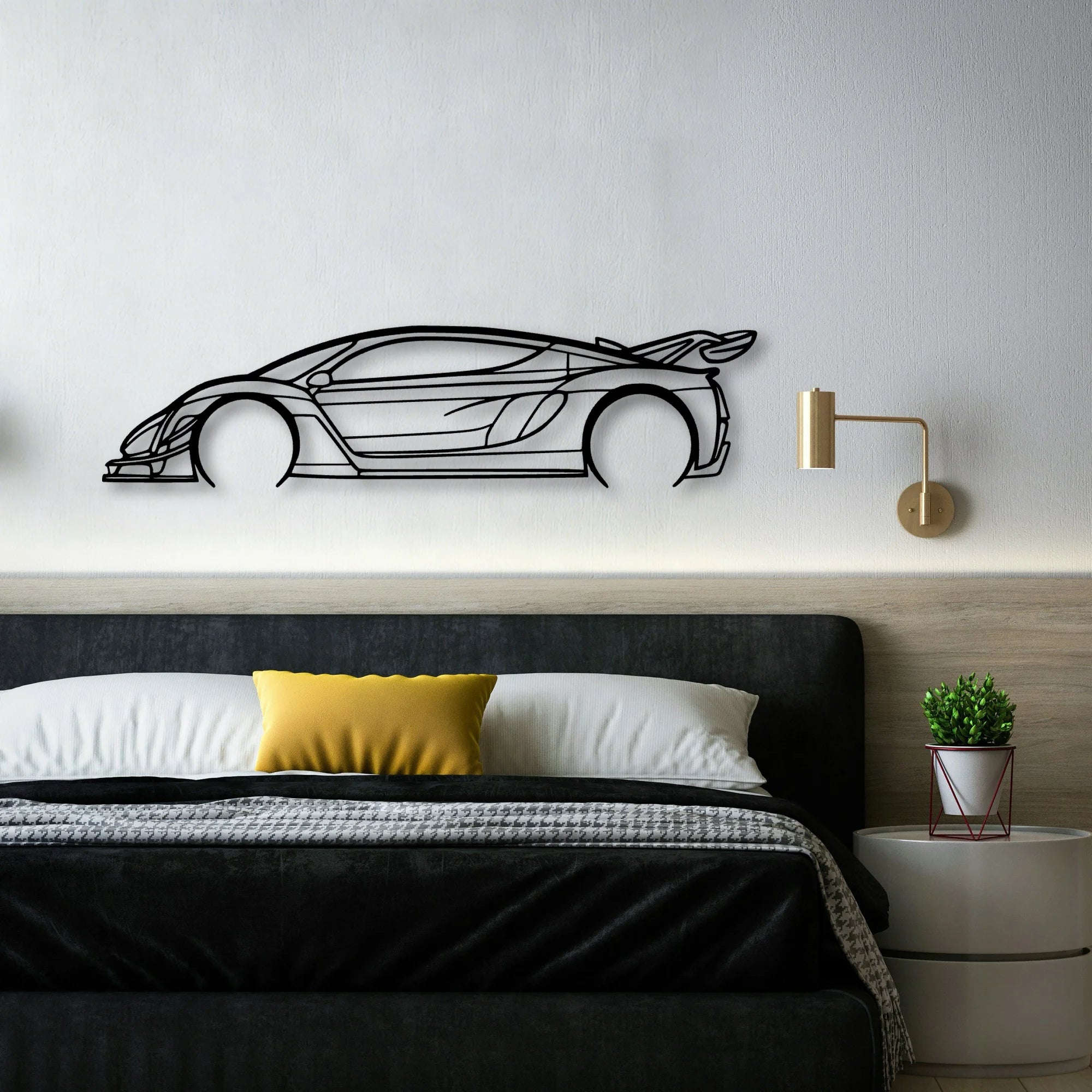 21C Classic Silhouette Metal Wall Art - Automotive Garage Decor
