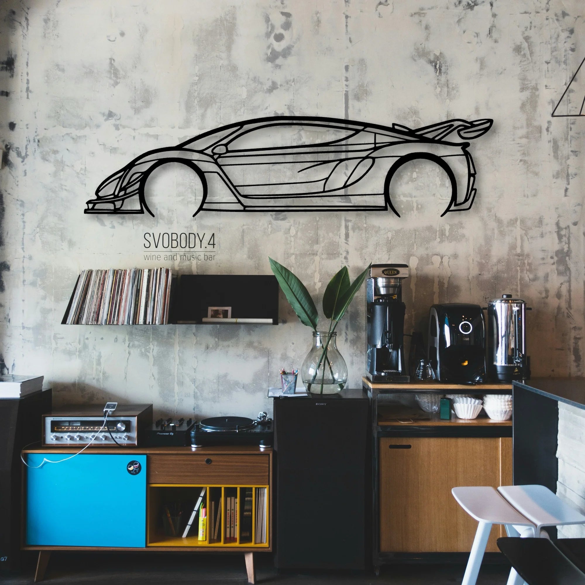 21C Classic Silhouette Metal Wall Art - Automotive Garage Decor