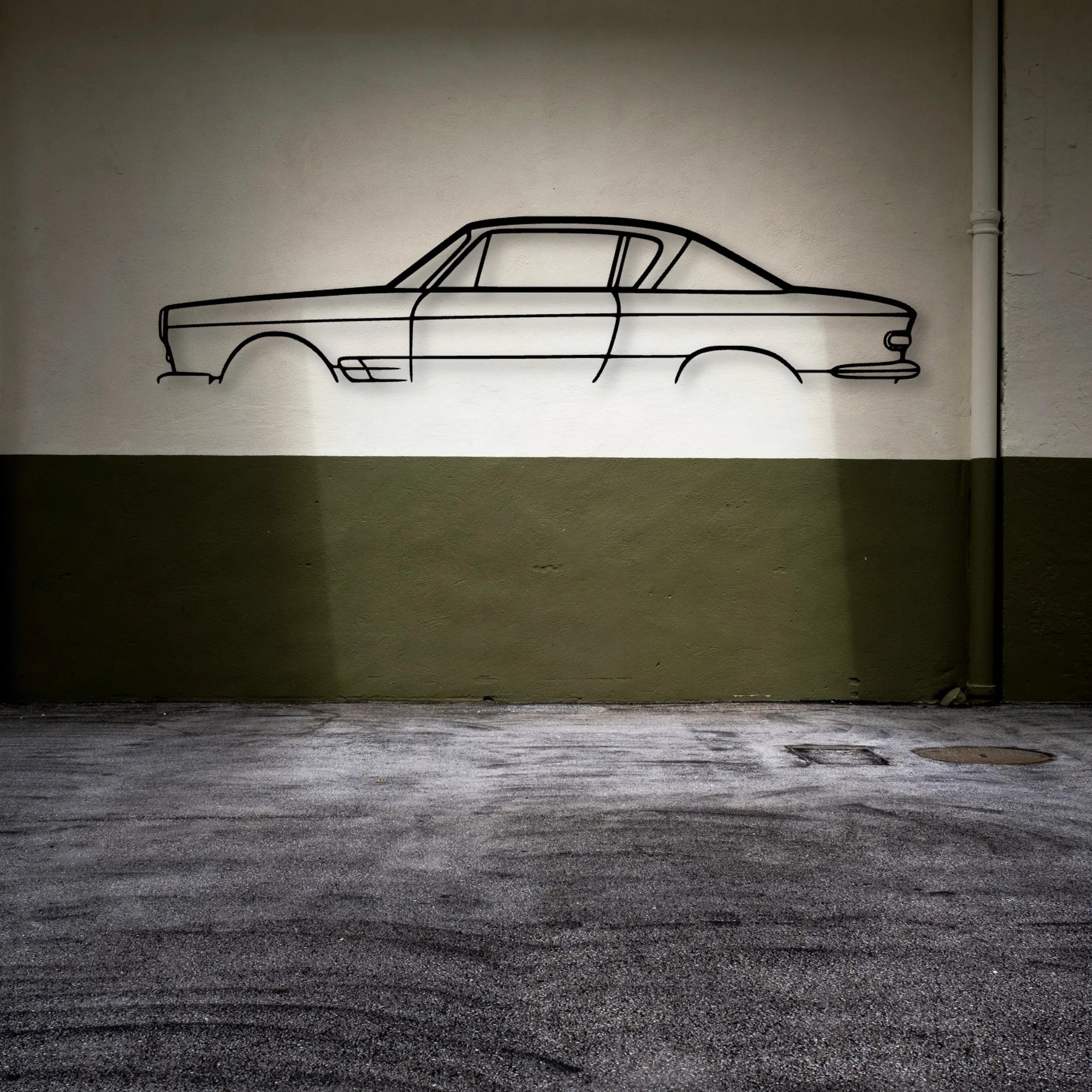 2300 1966 Classic Silhouette Metal Wall Art - Automotive Garage Decor