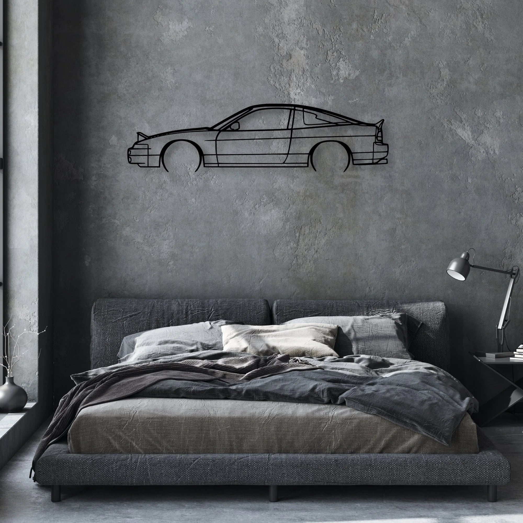 240SX S13 1991 Classic Silhouette Metal Wall Art - Automotive Garage Decor