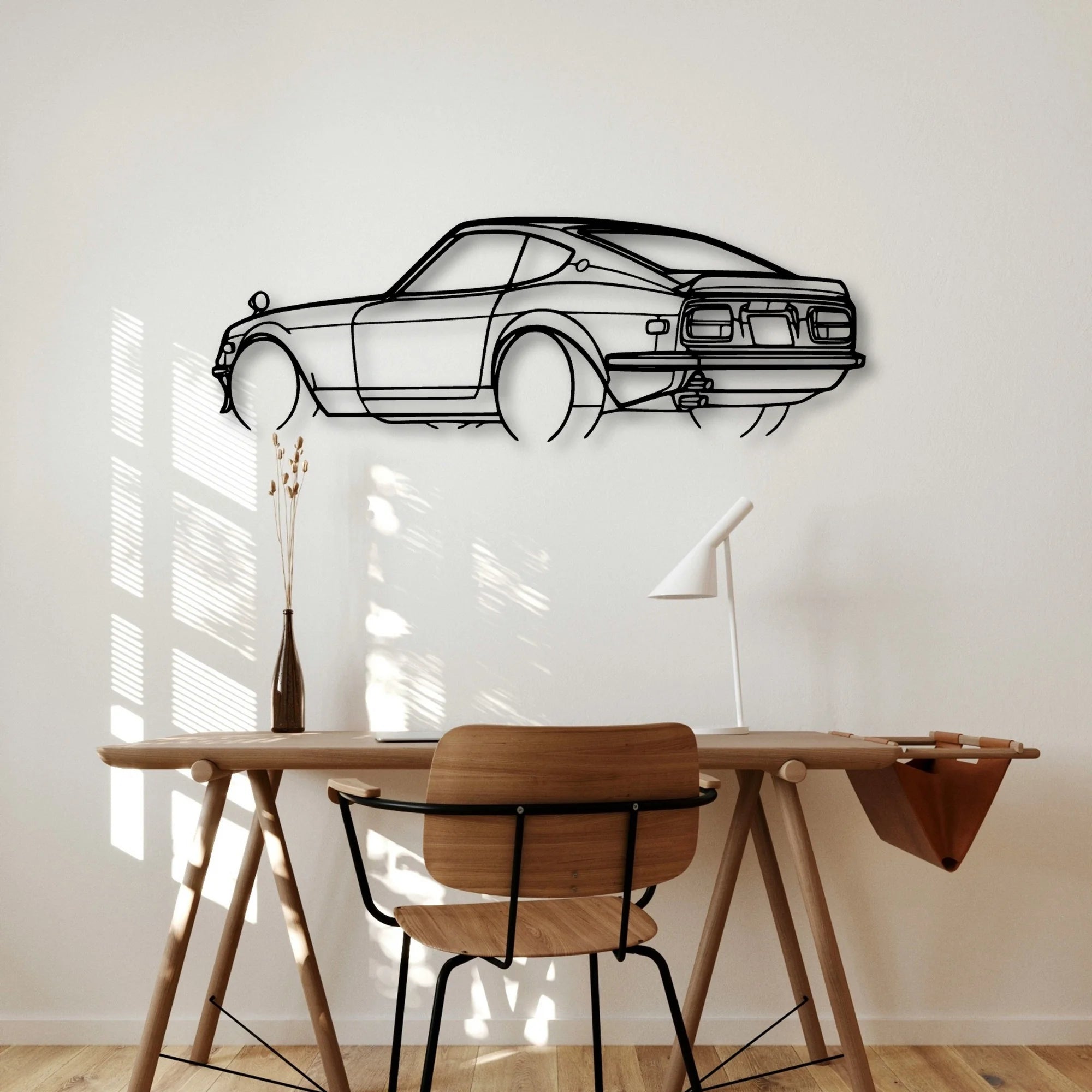 240Z 1972 Angle Classic Silhouette Metal Wall Art - Automotive Garage Decor