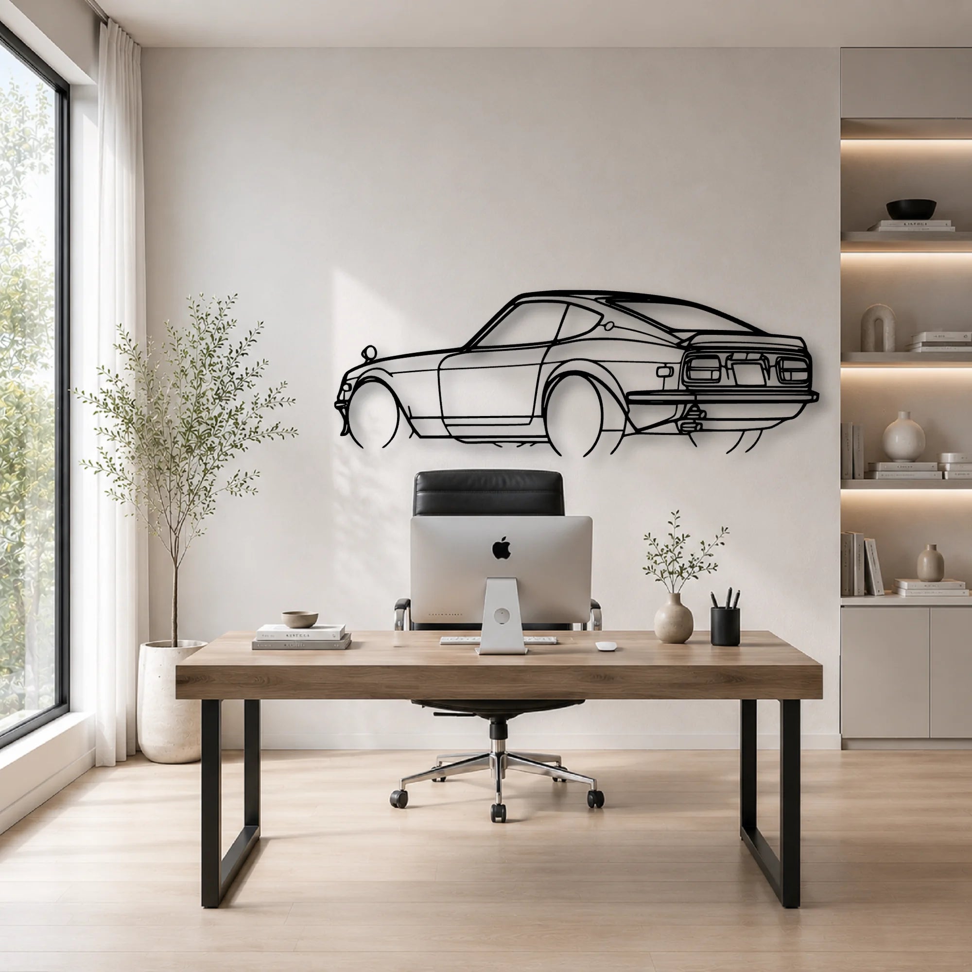 240Z 1972 Angle Classic Silhouette Metal Wall Art - Automotive Garage Decor