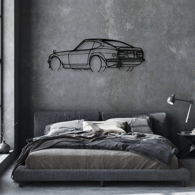 240Z 1972 Angle Classic Silhouette Metal Wall Art - Automotive Garage Decor