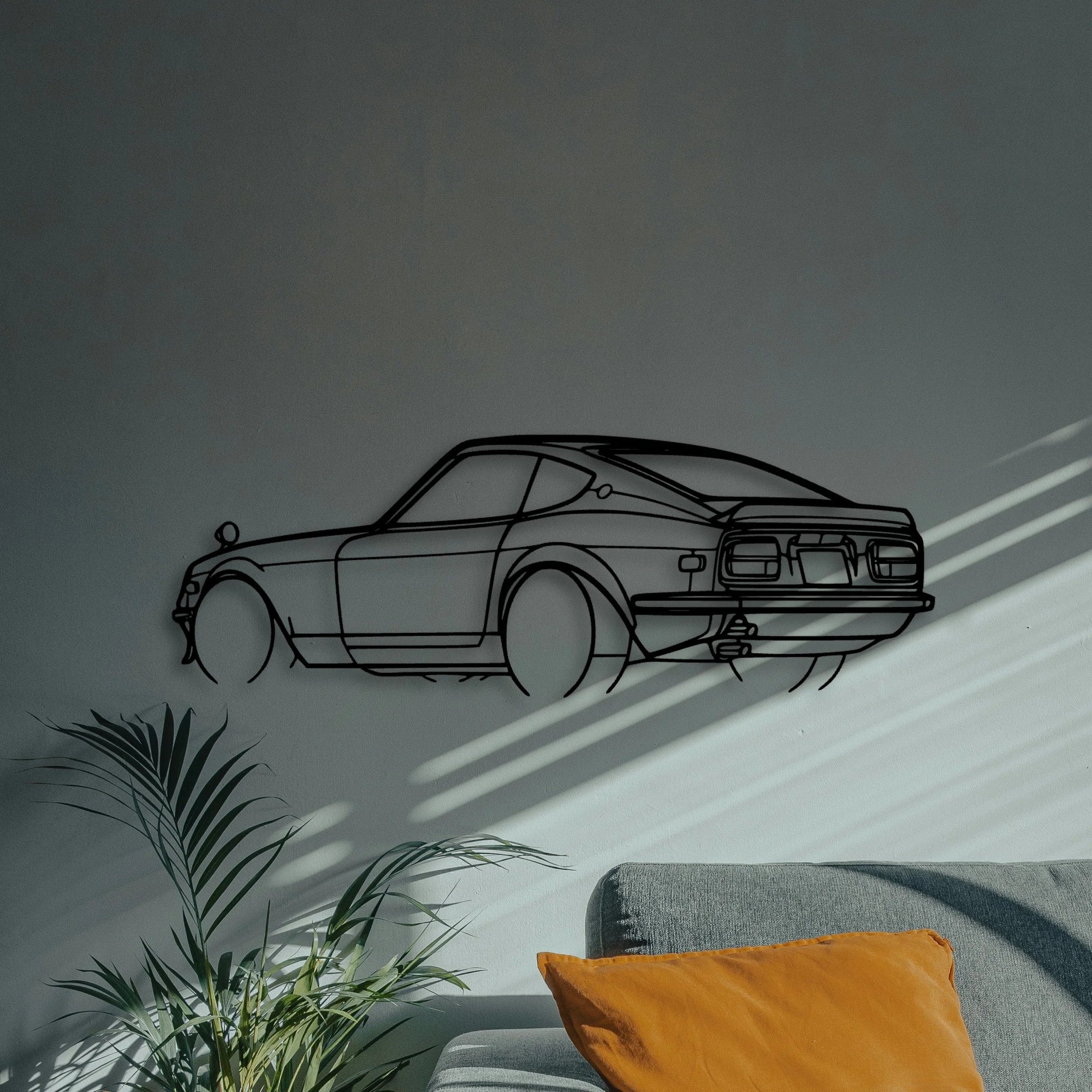 240Z 1972 Angle Classic Silhouette Metal Wall Art - Automotive Garage Decor