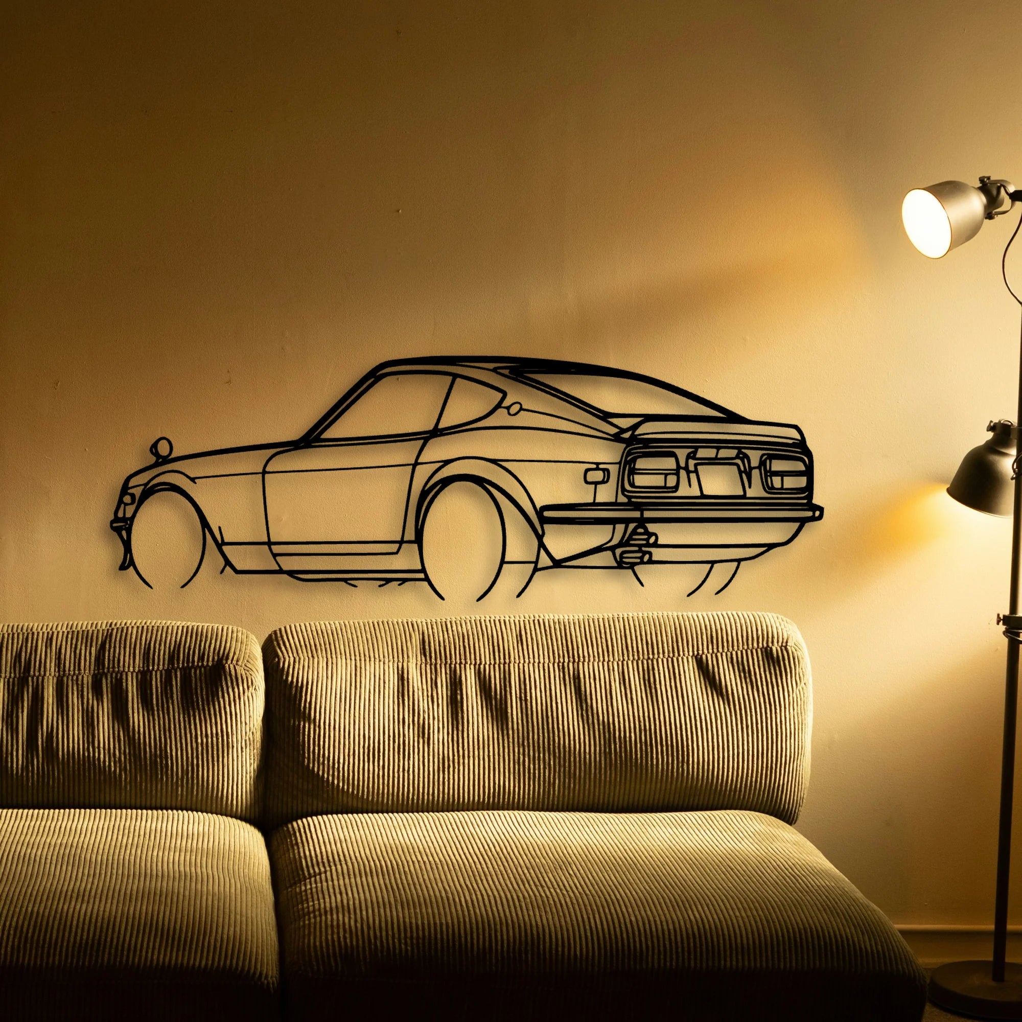 240Z 1972 Angle Classic Silhouette Metal Wall Art - Automotive Garage Decor