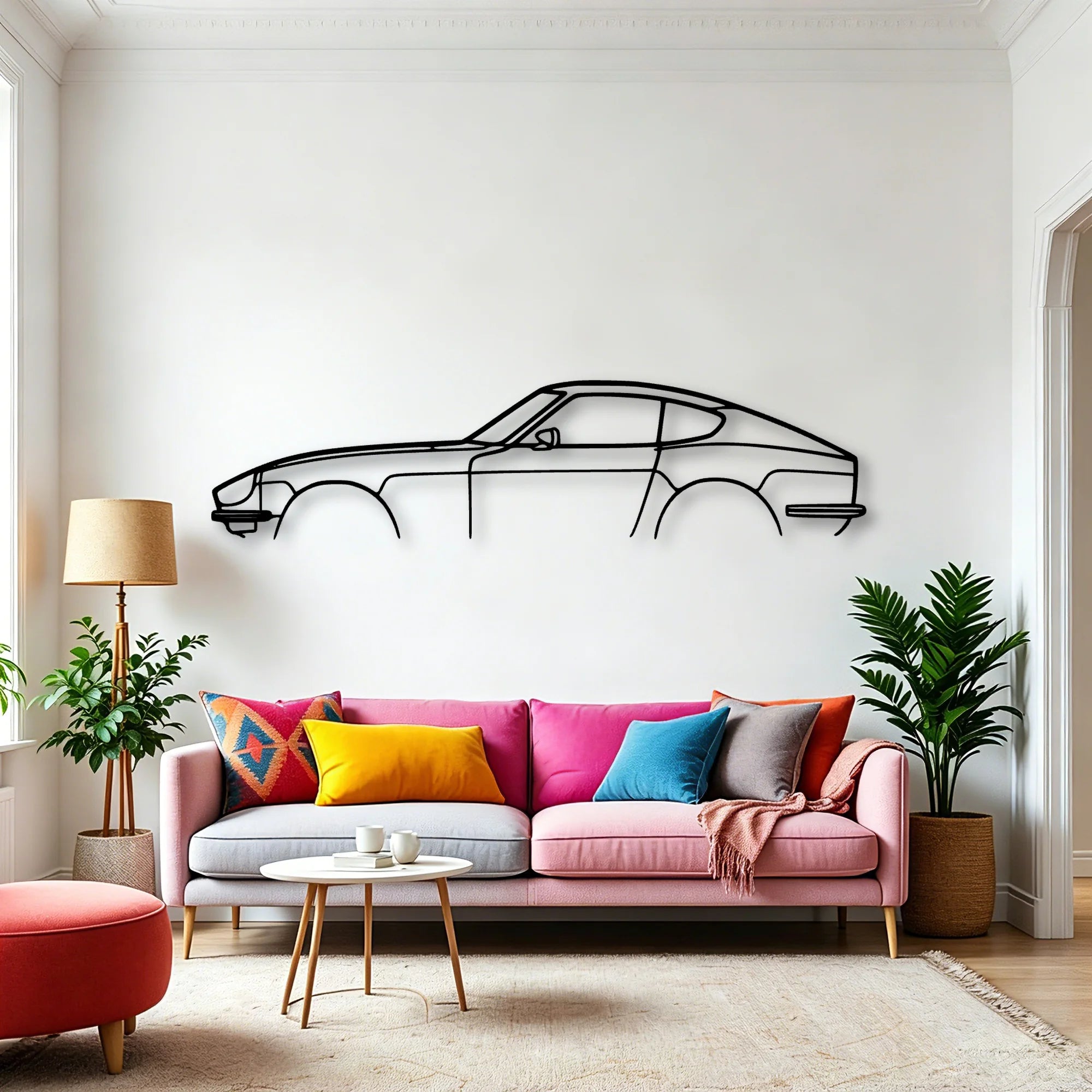 240z 280z Classic Silhouette Metal Wall Art - Automotive Garage Decor