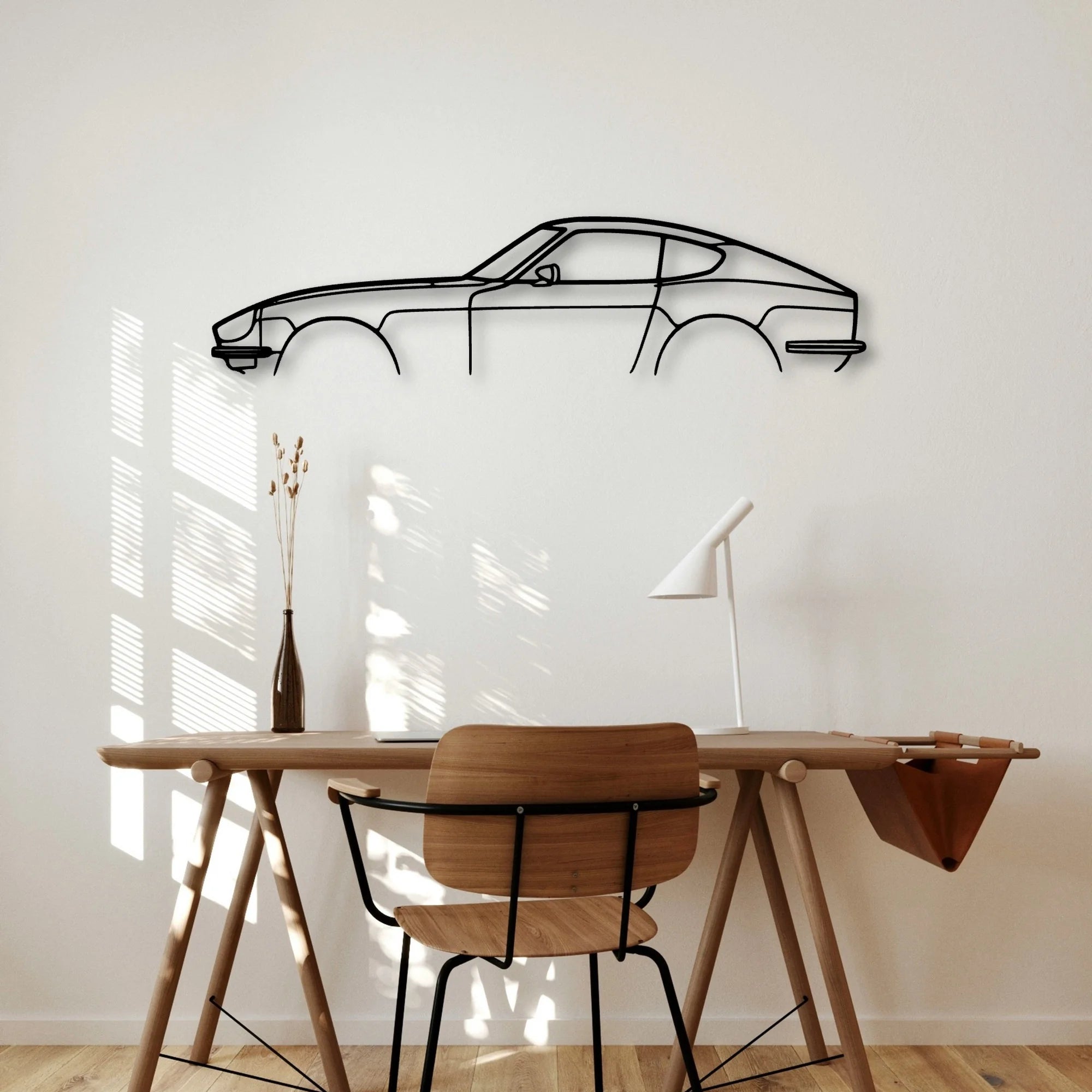 240z 280z Classic Silhouette Metal Wall Art - Automotive Garage Decor