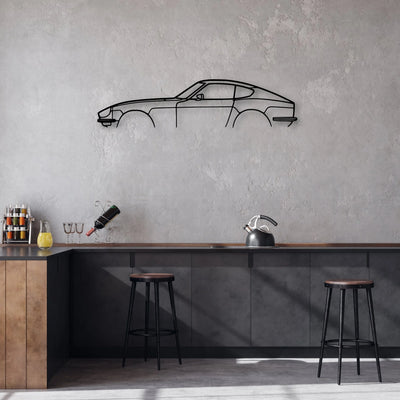 240z 280z Classic Silhouette Metal Wall Art - Automotive Garage Decor