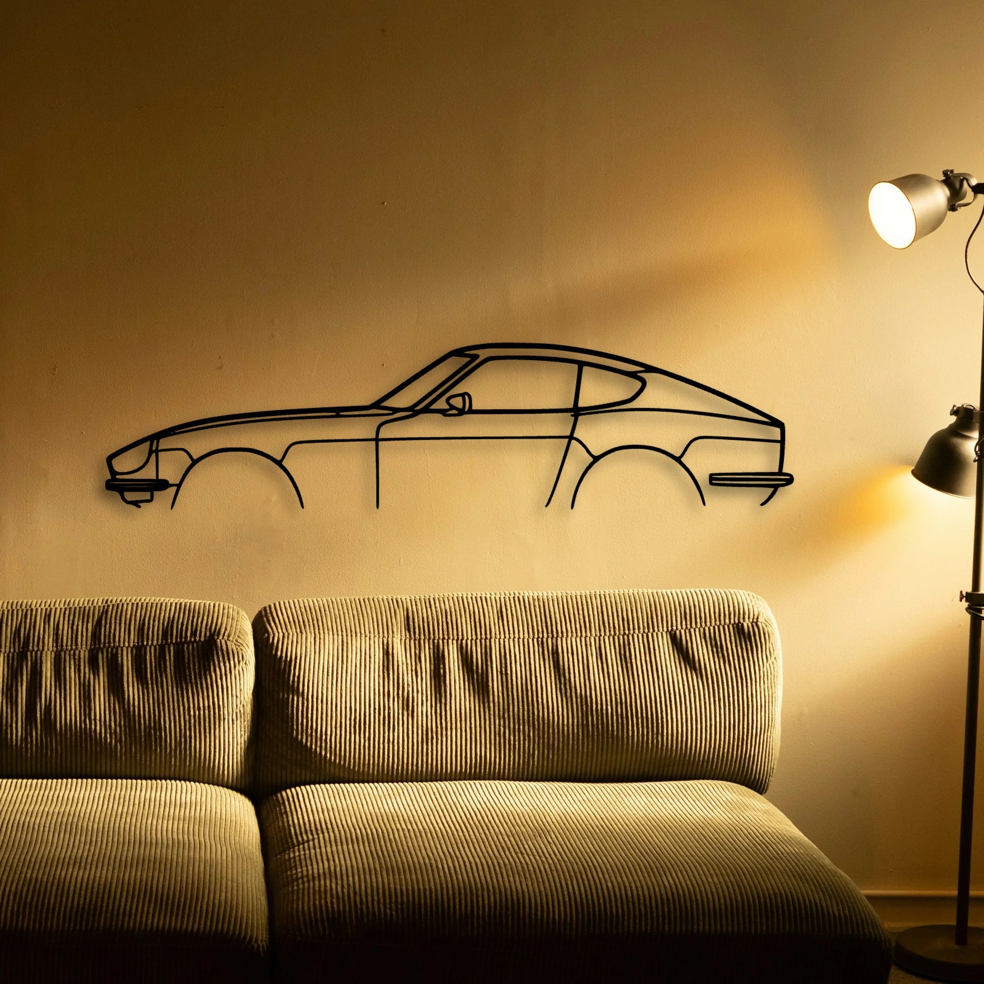 240z 280z Classic Silhouette Metal Wall Art - Automotive Garage Decor