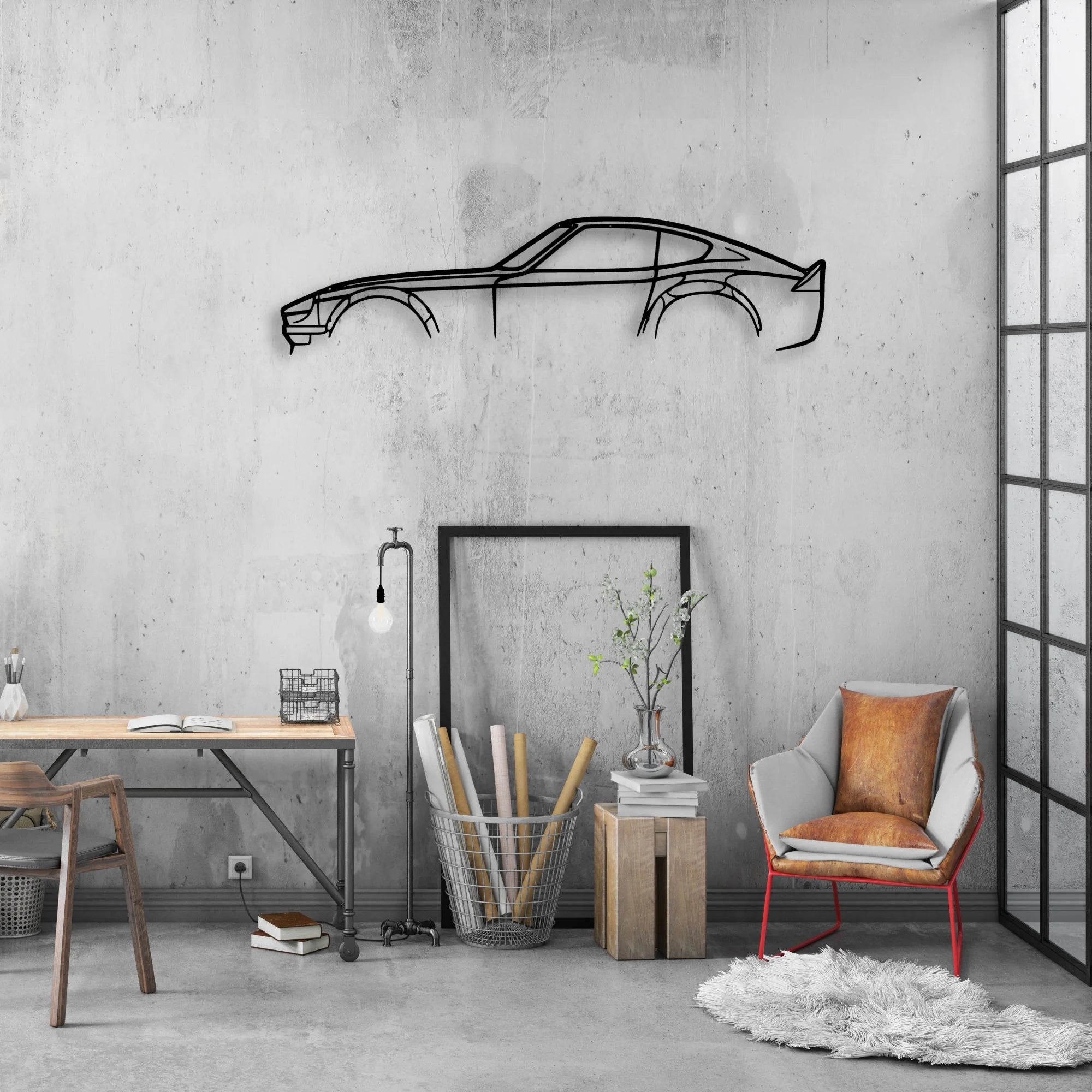 240z 280z JDM Classic Silhouette Metal Wall Art - Automotive Garage Decor
