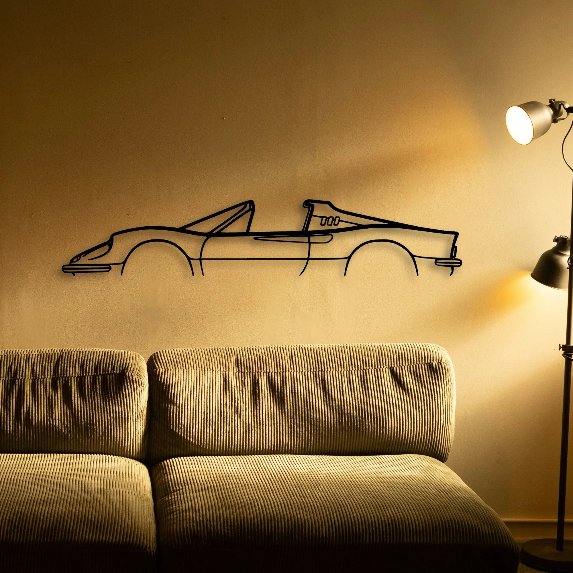 246 GTS Dino Classic Silhouette Metal Wall Art - Automotive Garage Decor