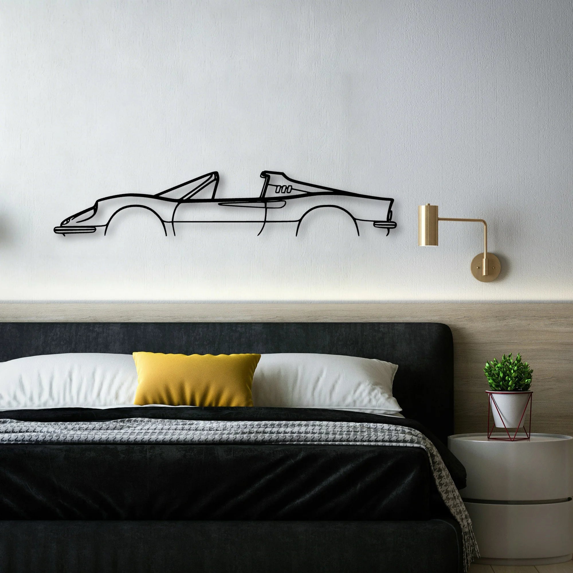 246 GTS Dino Classic Silhouette Metal Wall Art - Automotive Garage Decor