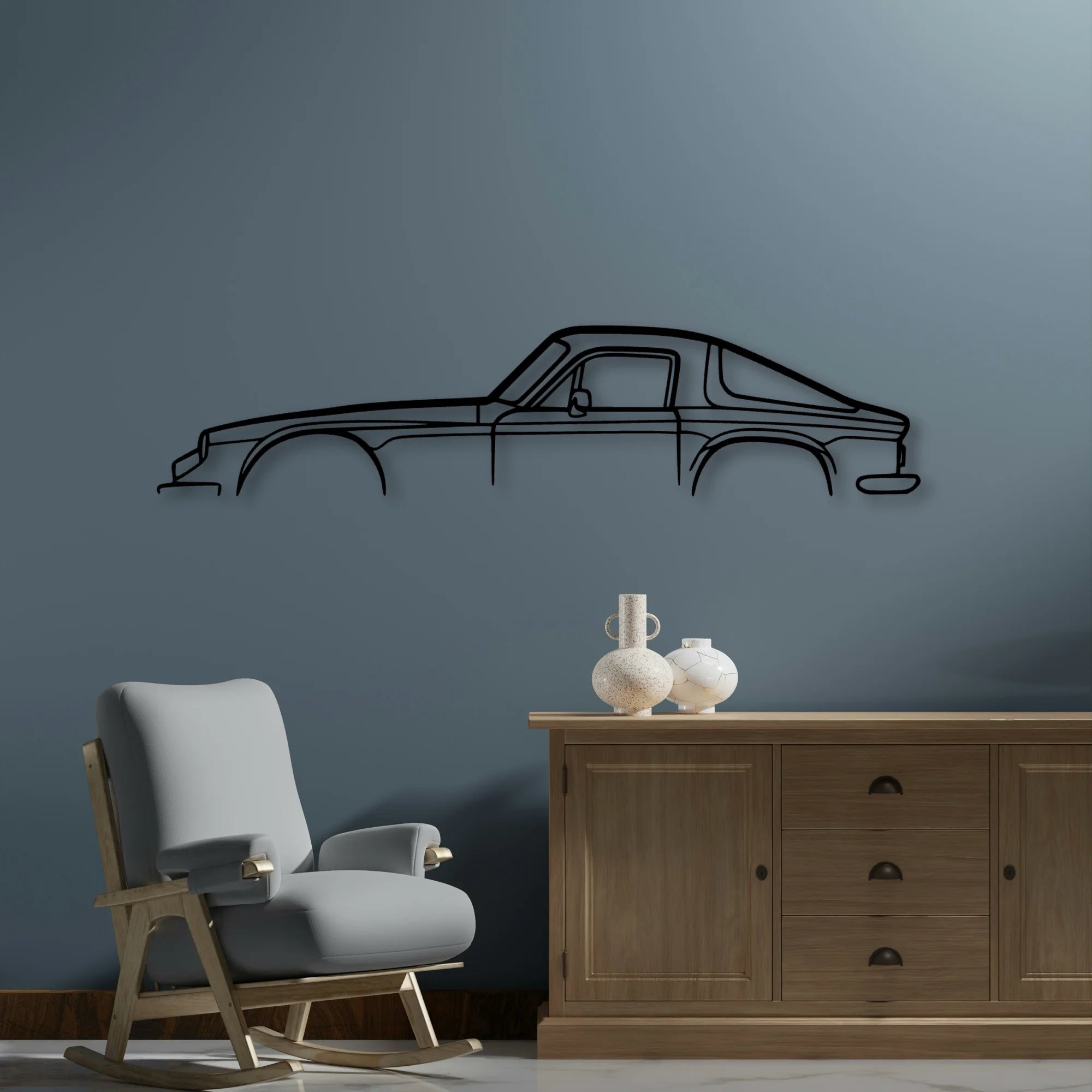 2500M 1974 Classic Silhouette Metal Wall Art - Automotive Garage Decor