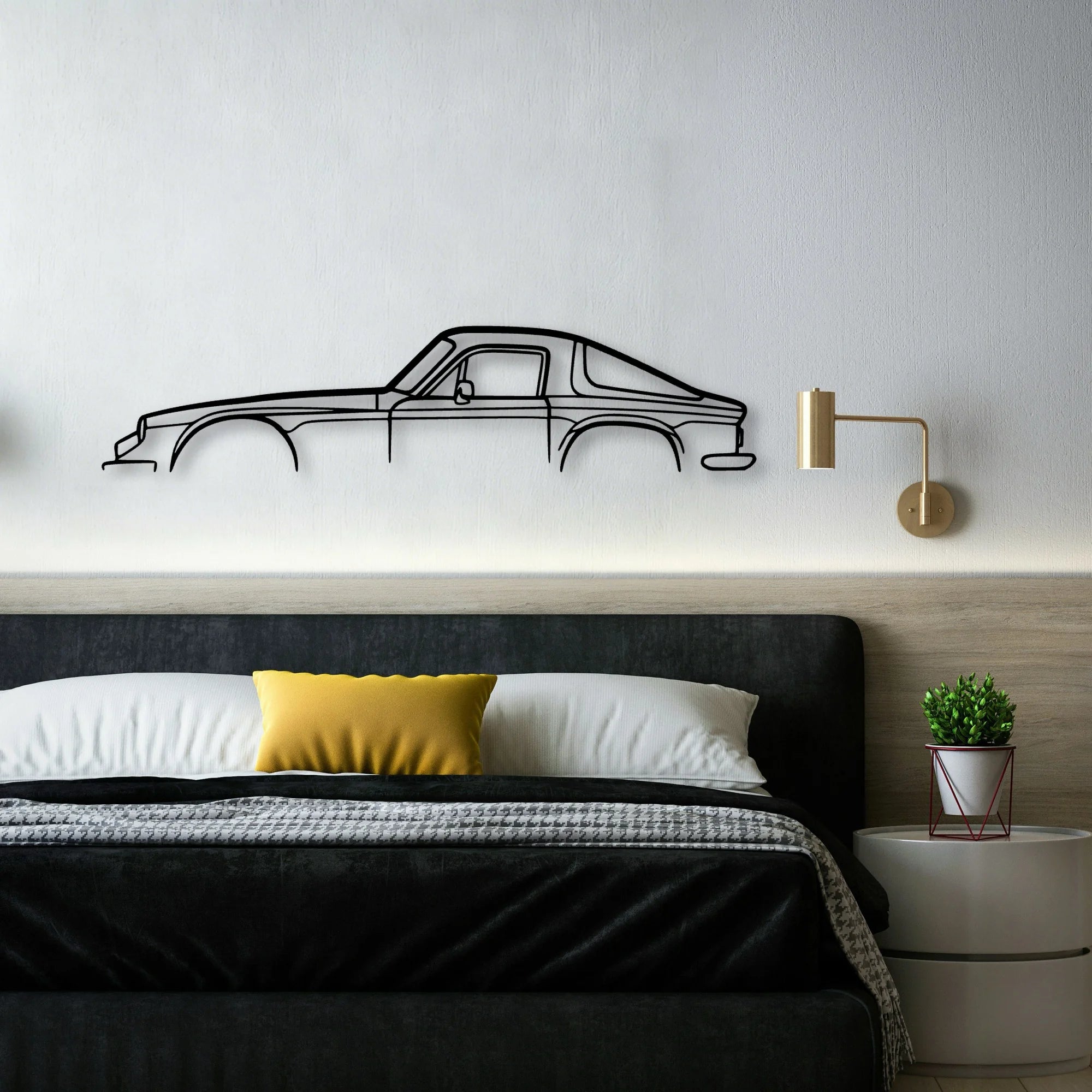 2500M 1974 Classic Silhouette Metal Wall Art - Automotive Garage Decor