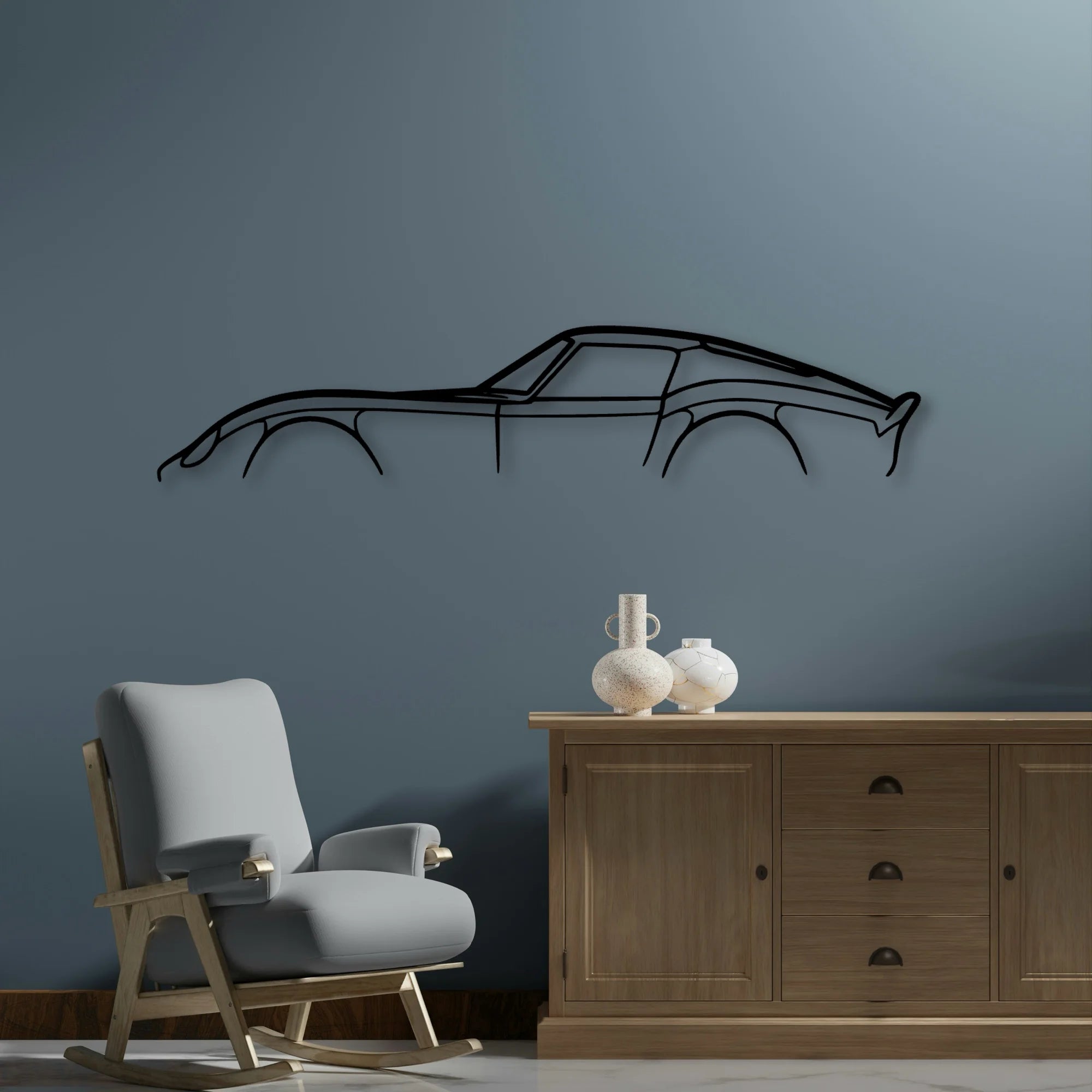 250 GTO Classic Silhouette Metal Wall Art - Automotive Garage Decor
