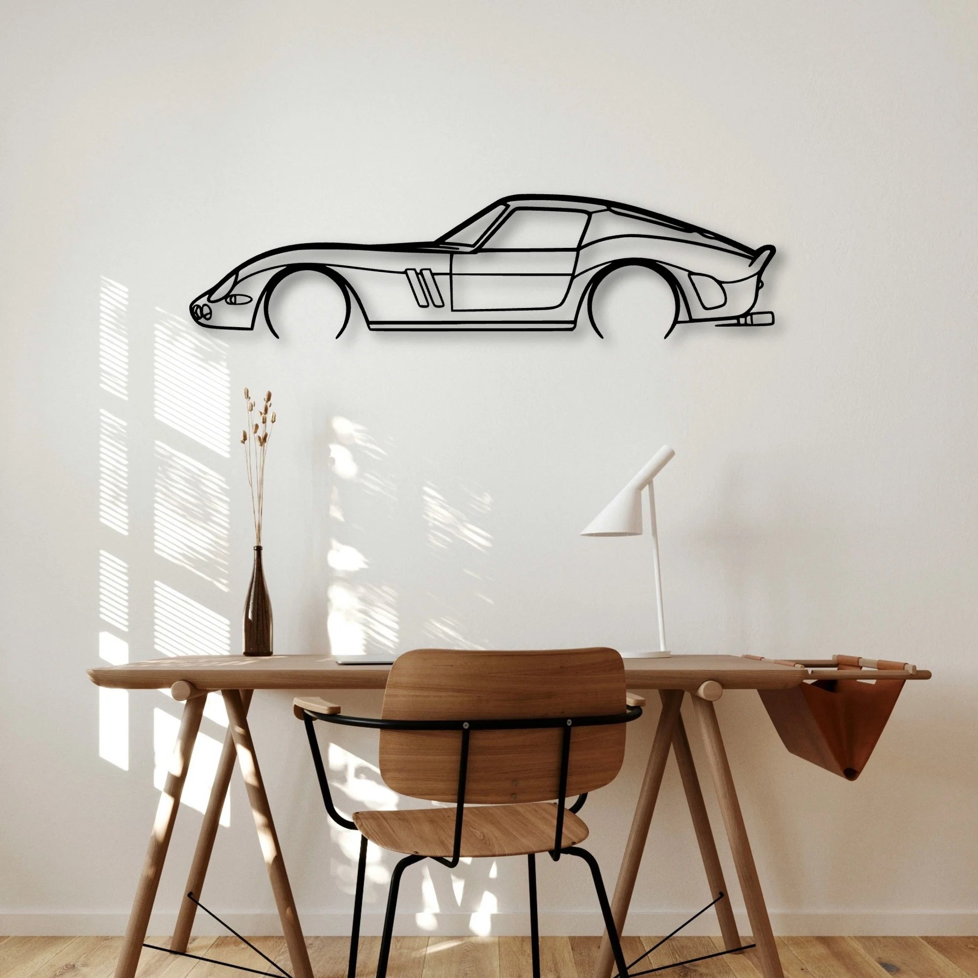 250 GTO 1965 2 Classic Silhouette Metal Wall Art - Automotive Garage Decor