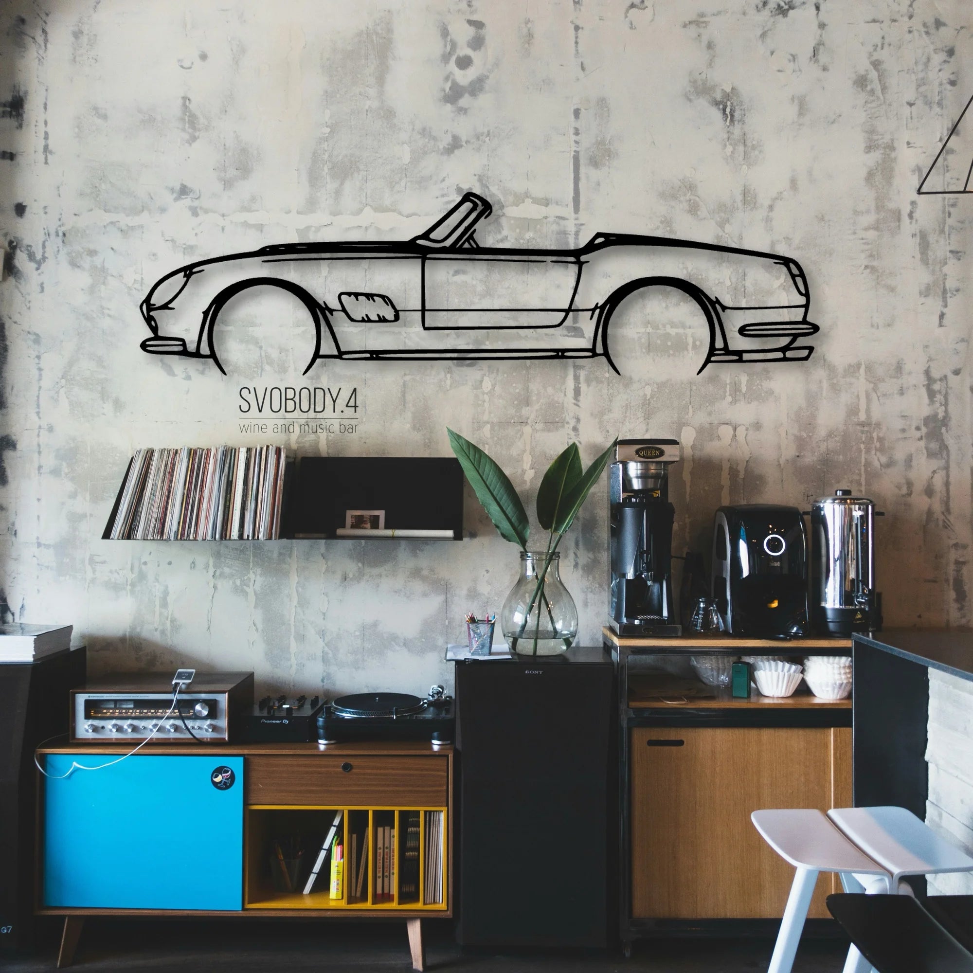 250 GT California Classic Silhouette Metal Wall Art - Automotive Garage Decor