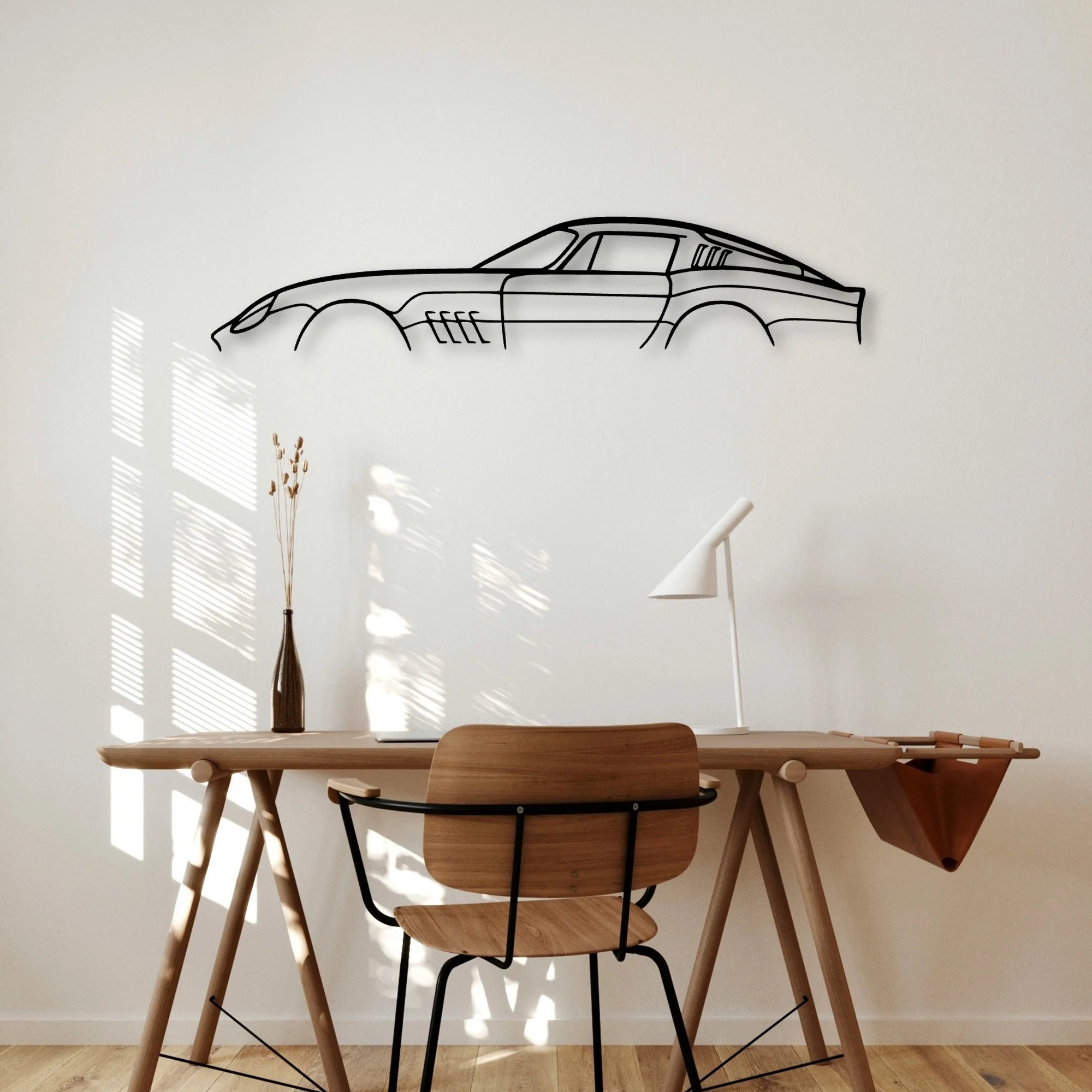 275 GTB 1966 Classic Silhouette Metal Wall Art - Automotive Garage Decor