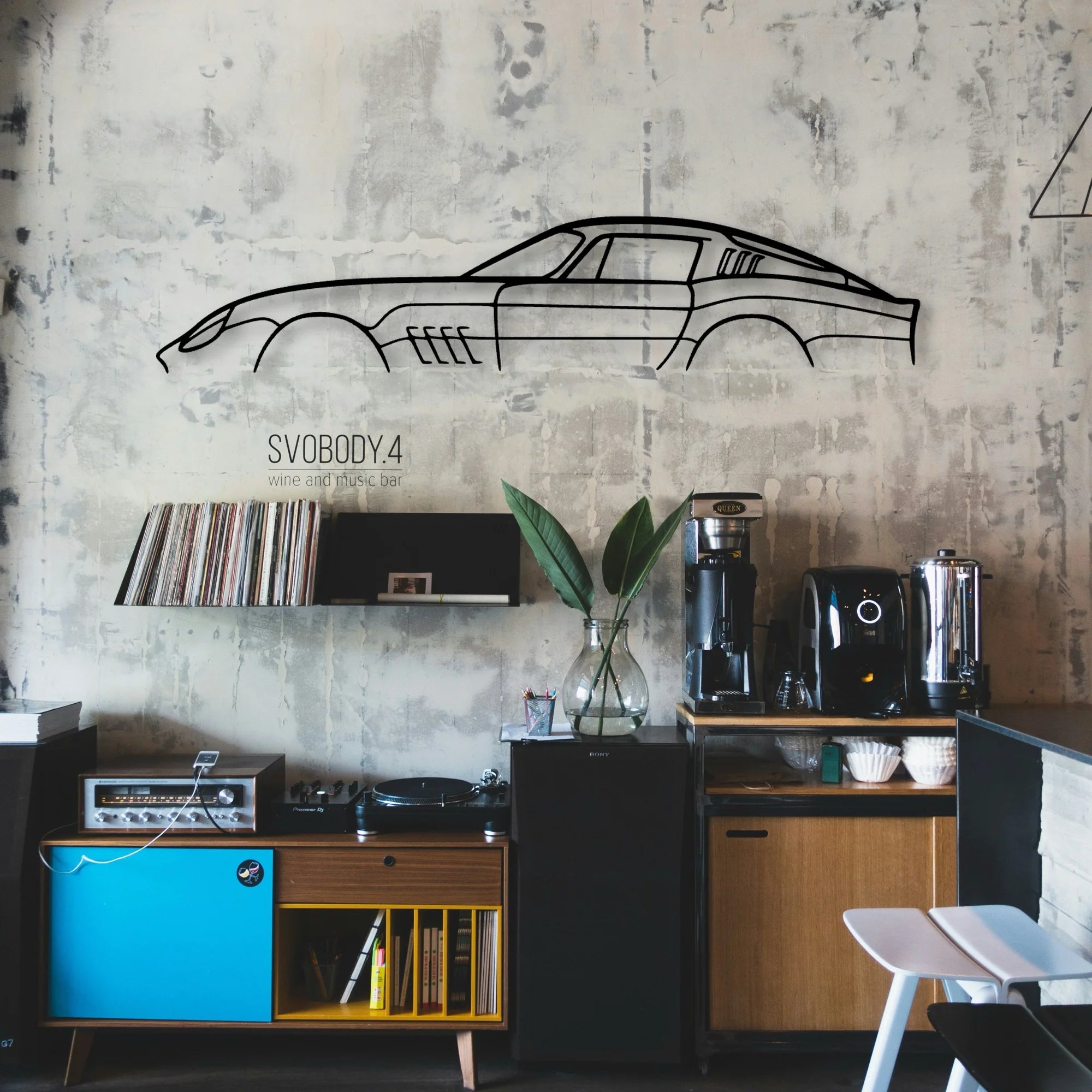 275 GTB 1966 Classic Silhouette Metal Wall Art - Automotive Garage Decor