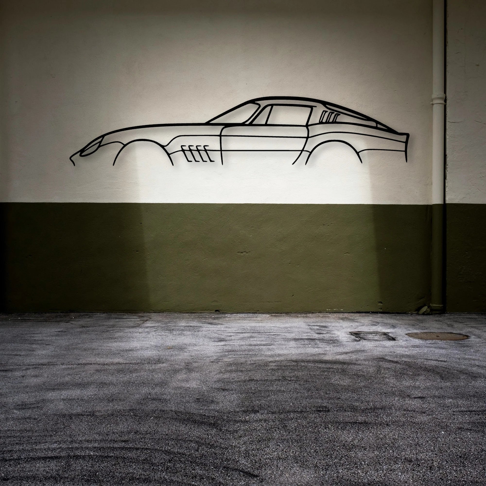 275 GTB 1966 Classic Silhouette Metal Wall Art - Automotive Garage Decor