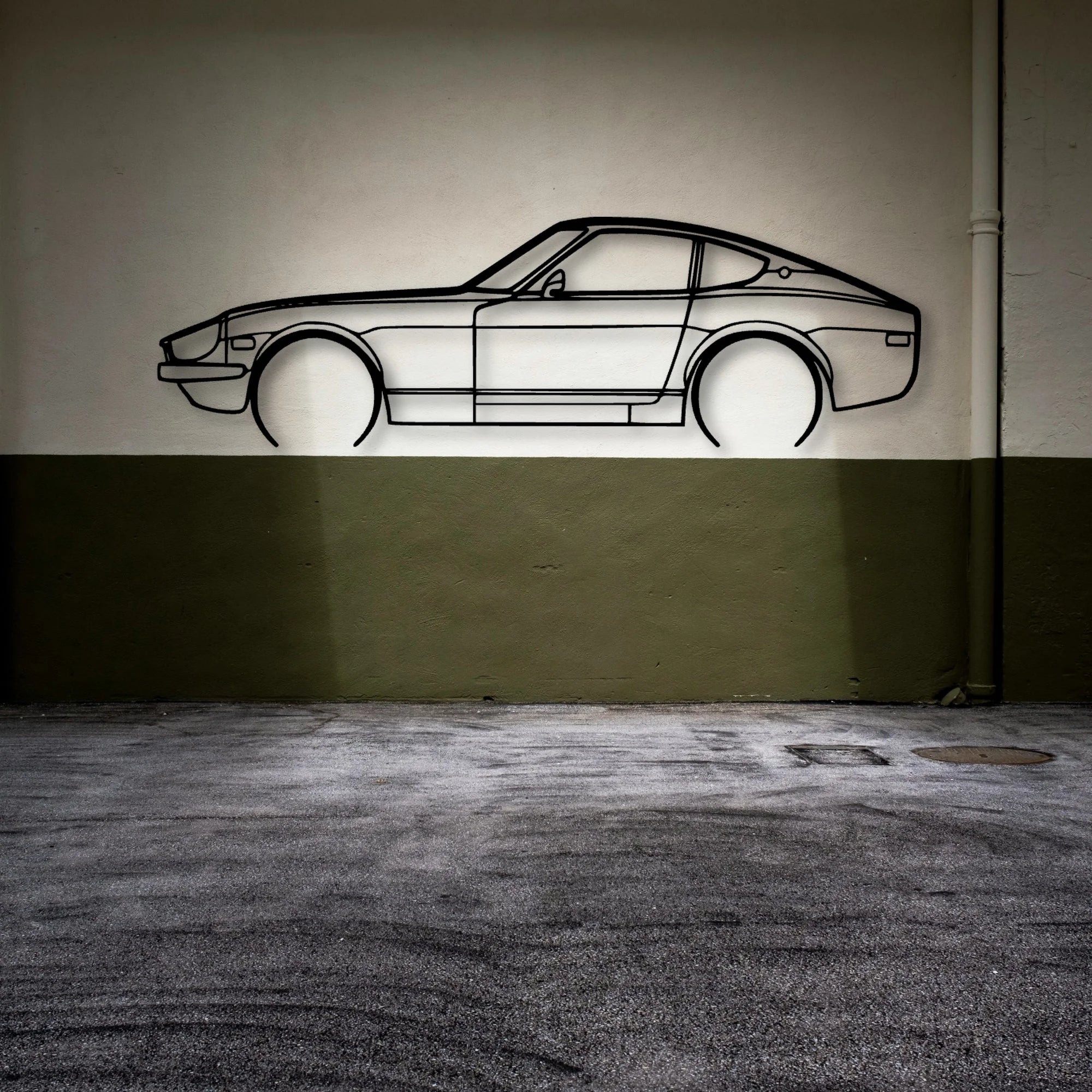 280Z Coupe Classic Silhouette Metal Wall Art - Automotive Garage Decor