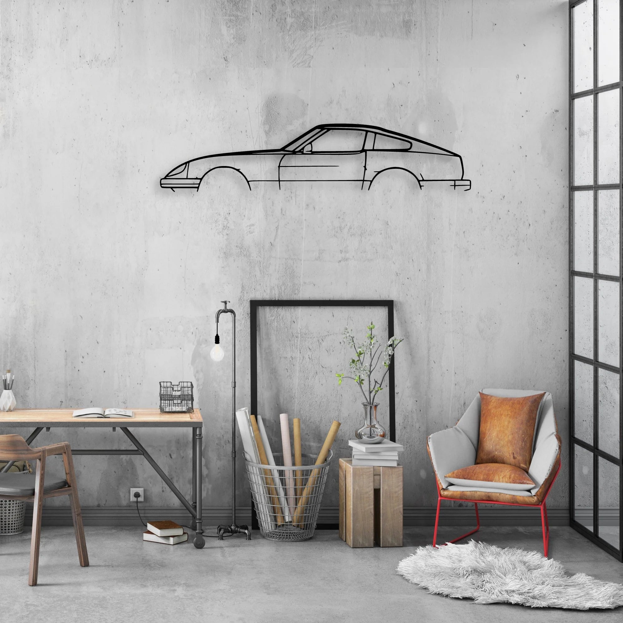 280zx Classic Silhouette Metal Wall Art - Automotive Garage Decor