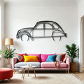 2CV 1966 Classic Silhouette Metal Wall Art - Automotive Garage Decor