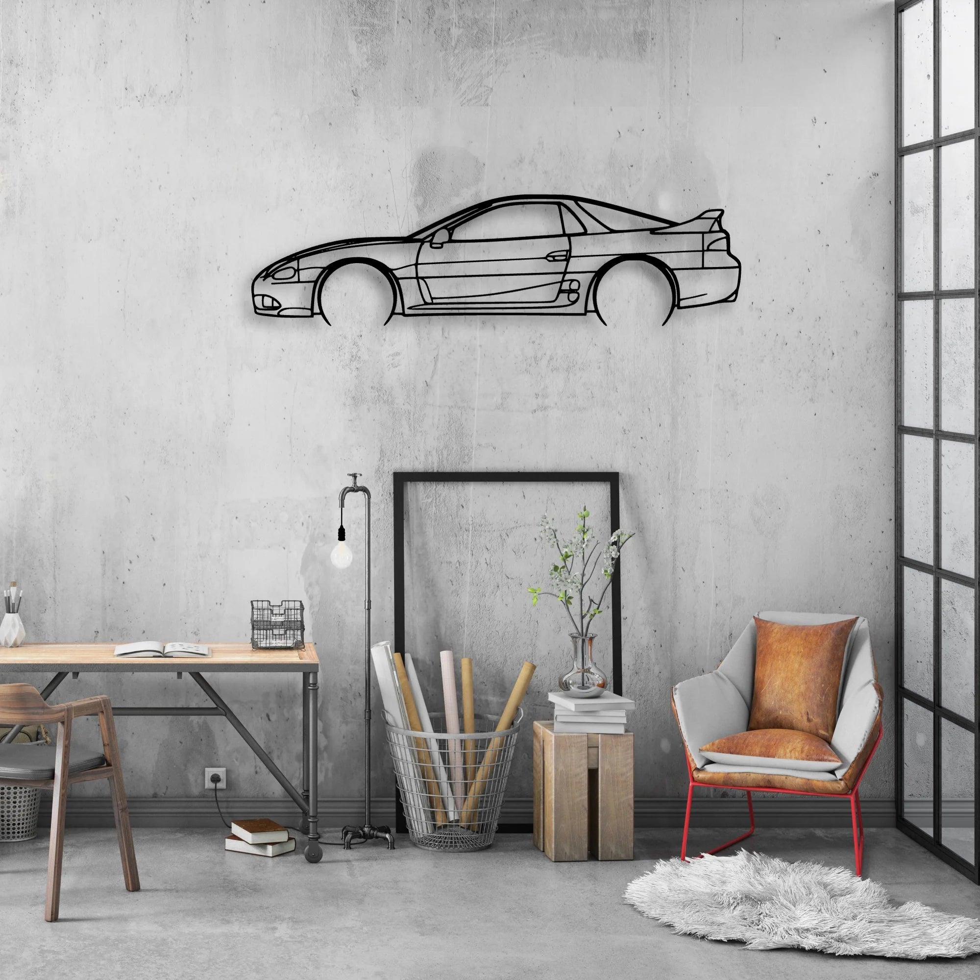 3000GT VR4 1998 Classic Silhouette Metal Wall Art - Automotive Garage Decor
