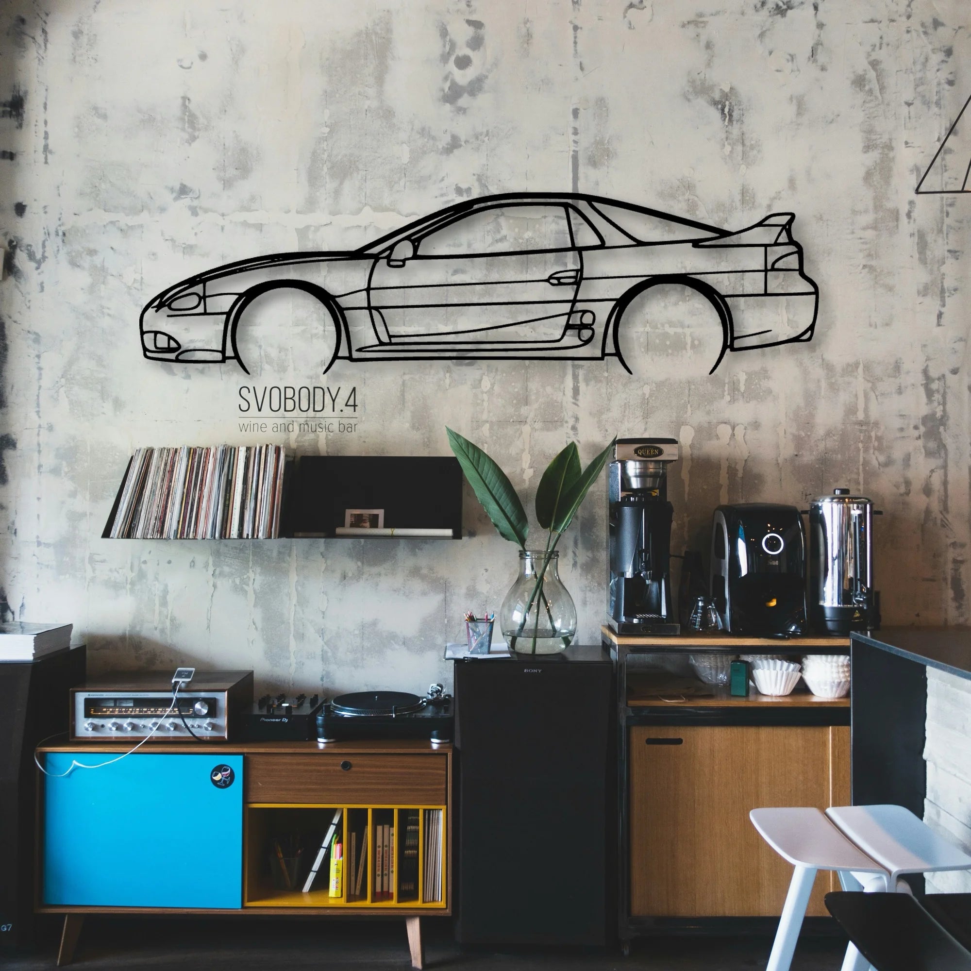 3000GT VR4 1998 Classic Silhouette Metal Wall Art - Automotive Garage Decor