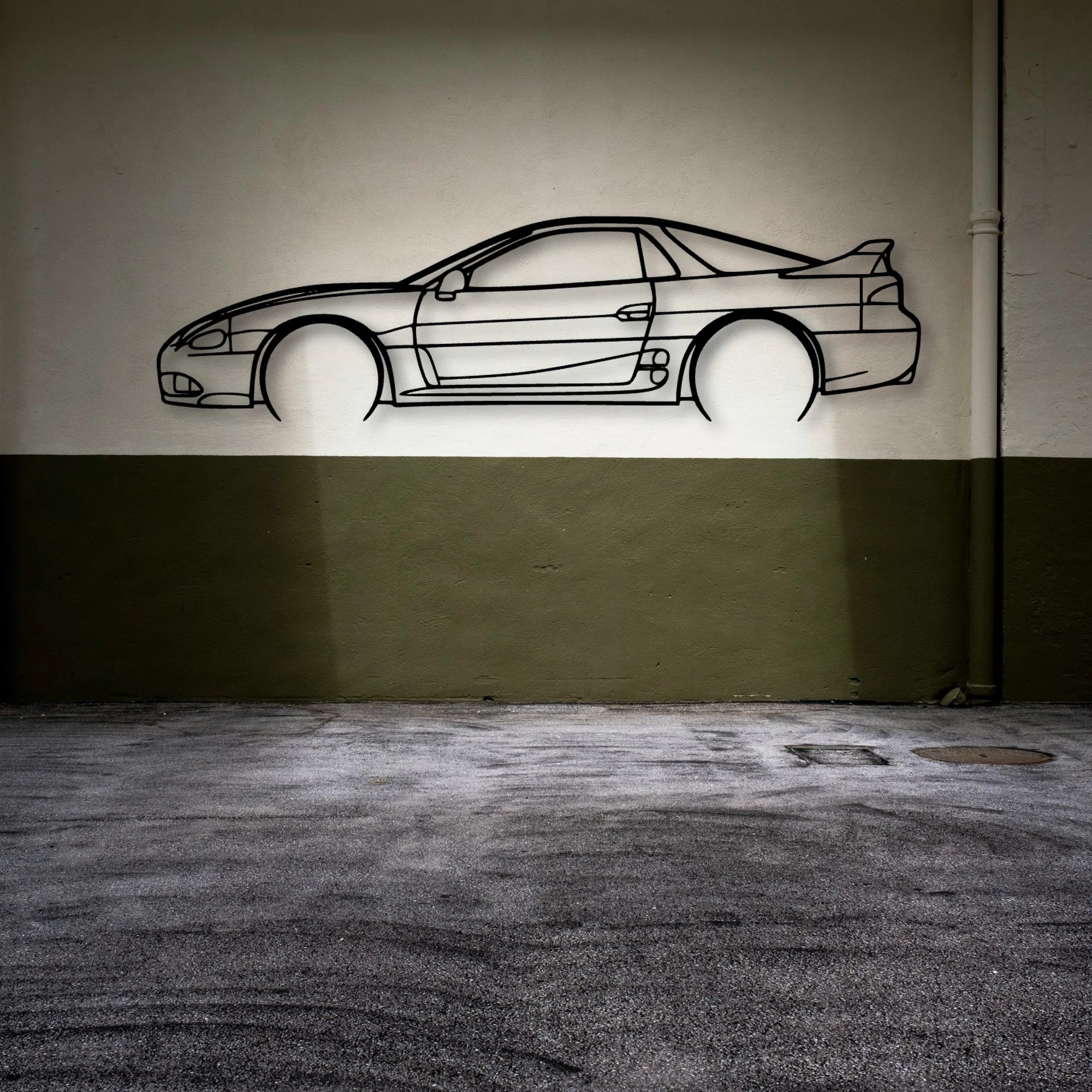 3000GT VR4 1998 Classic Silhouette Metal Wall Art - Automotive Garage Decor