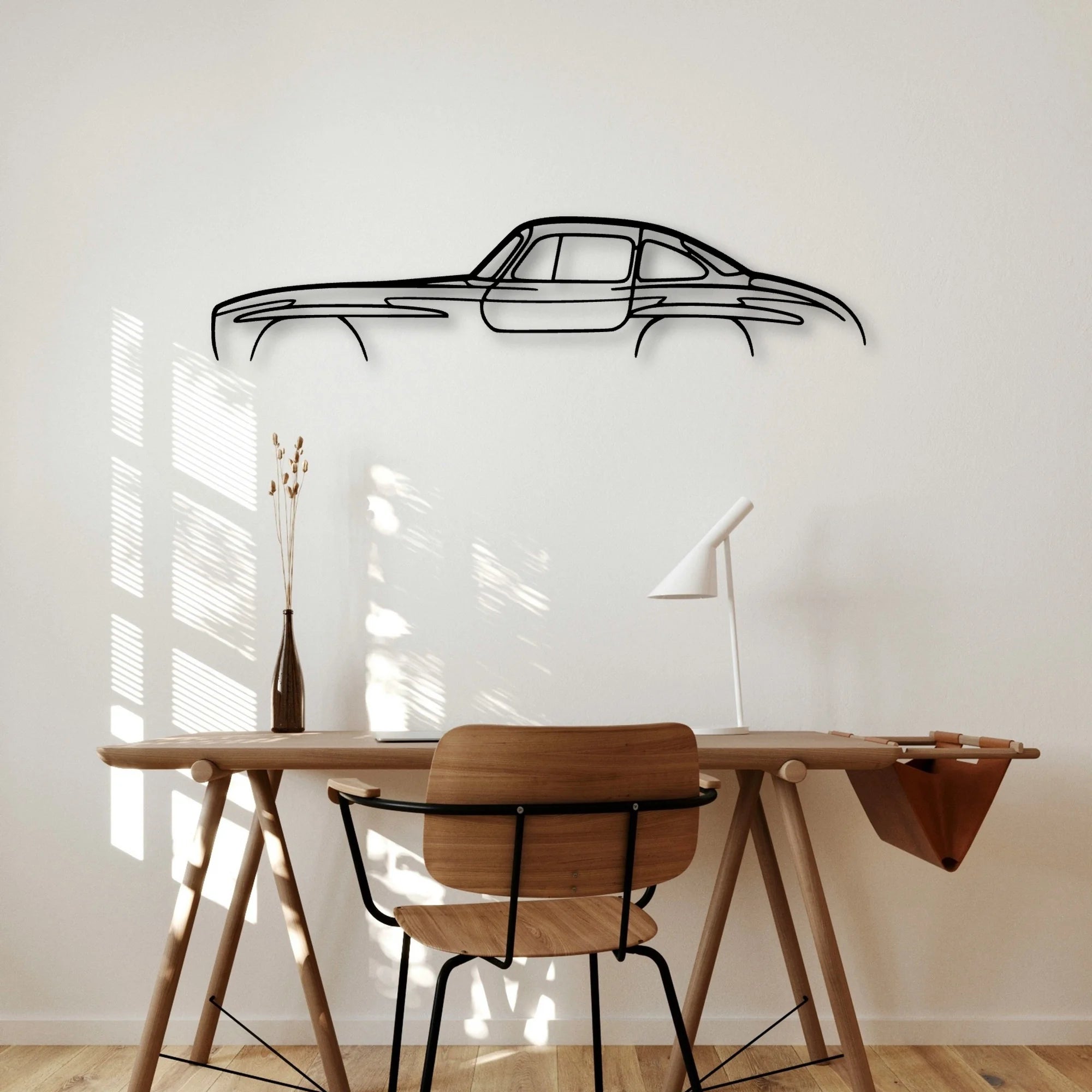 300 SL Classic Silhouette Metal Wall Art - Automotive Garage Decor