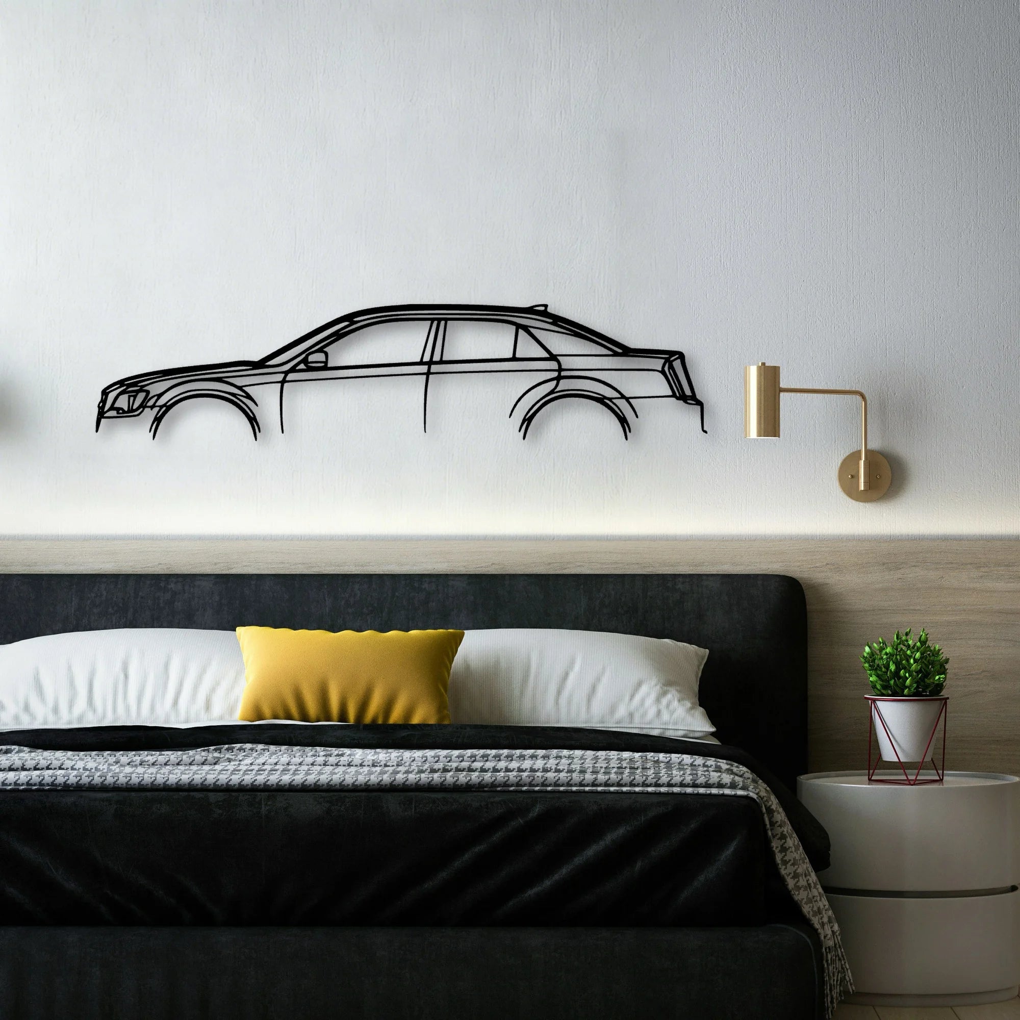 300 S 2016 Classic Silhouette Metal Wall Art - Automotive Garage Decor