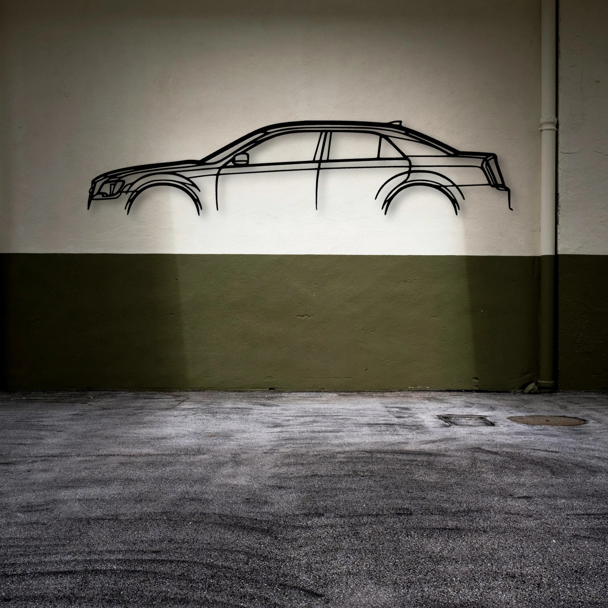 300 S 2016 Classic Silhouette Metal Wall Art - Automotive Garage Decor